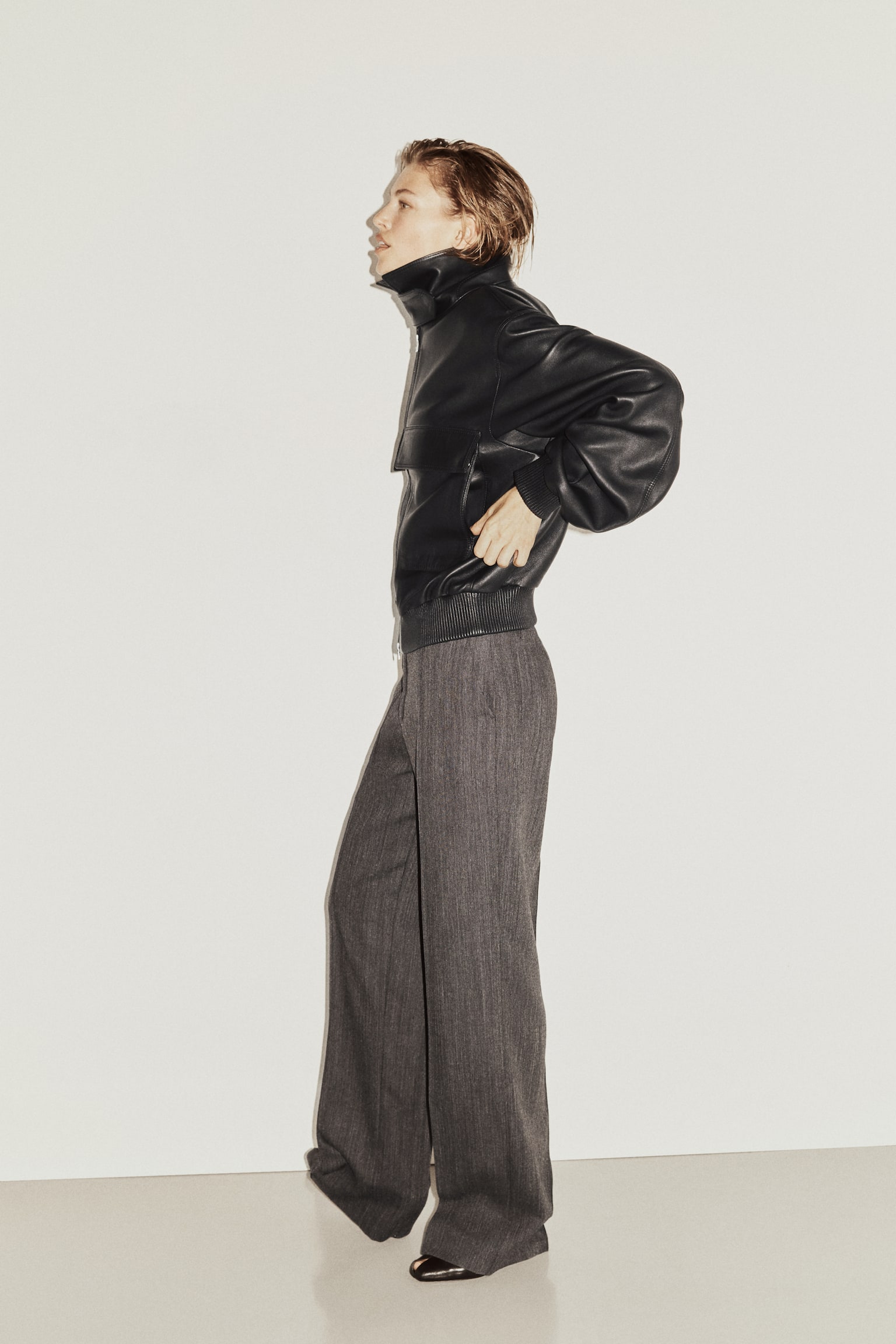 Tailored wool trousers - Dark grey - 4