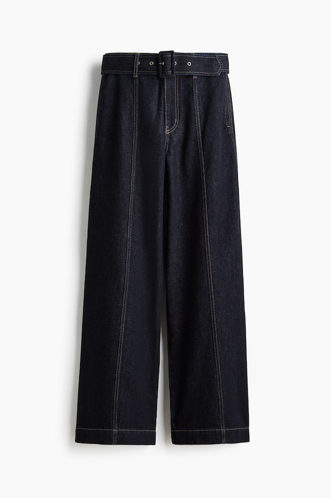 Wide High Jeans - Dark denim blue - 1