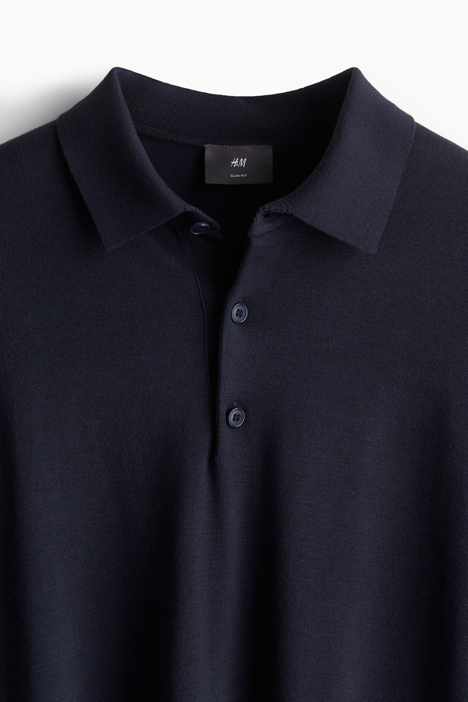 Slim Fit Fine-knit polo shirt - Navy blue/Greige marl/Black/Dark grey marl - 4