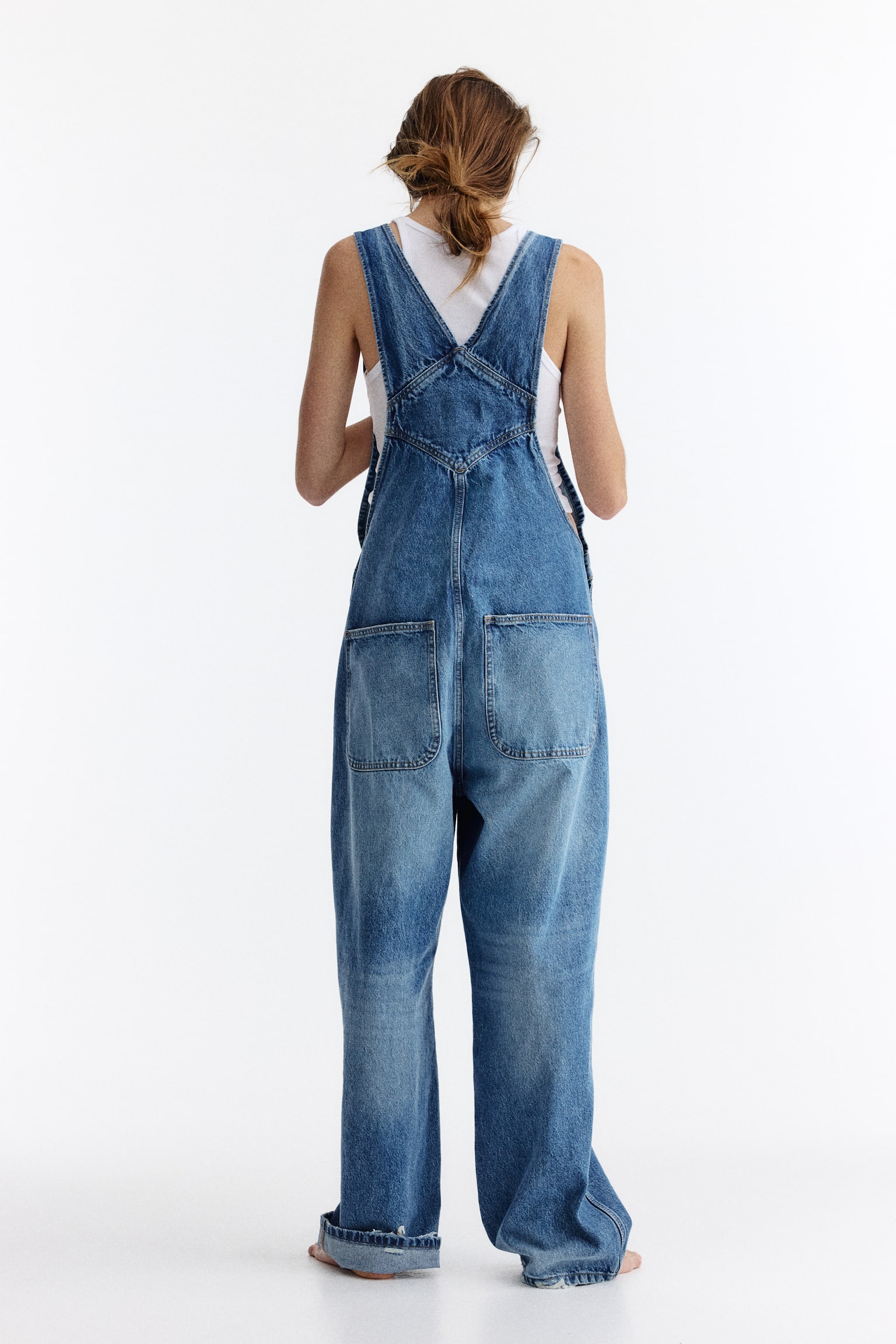 Cotton denim dungarees - Light denim blue - 4