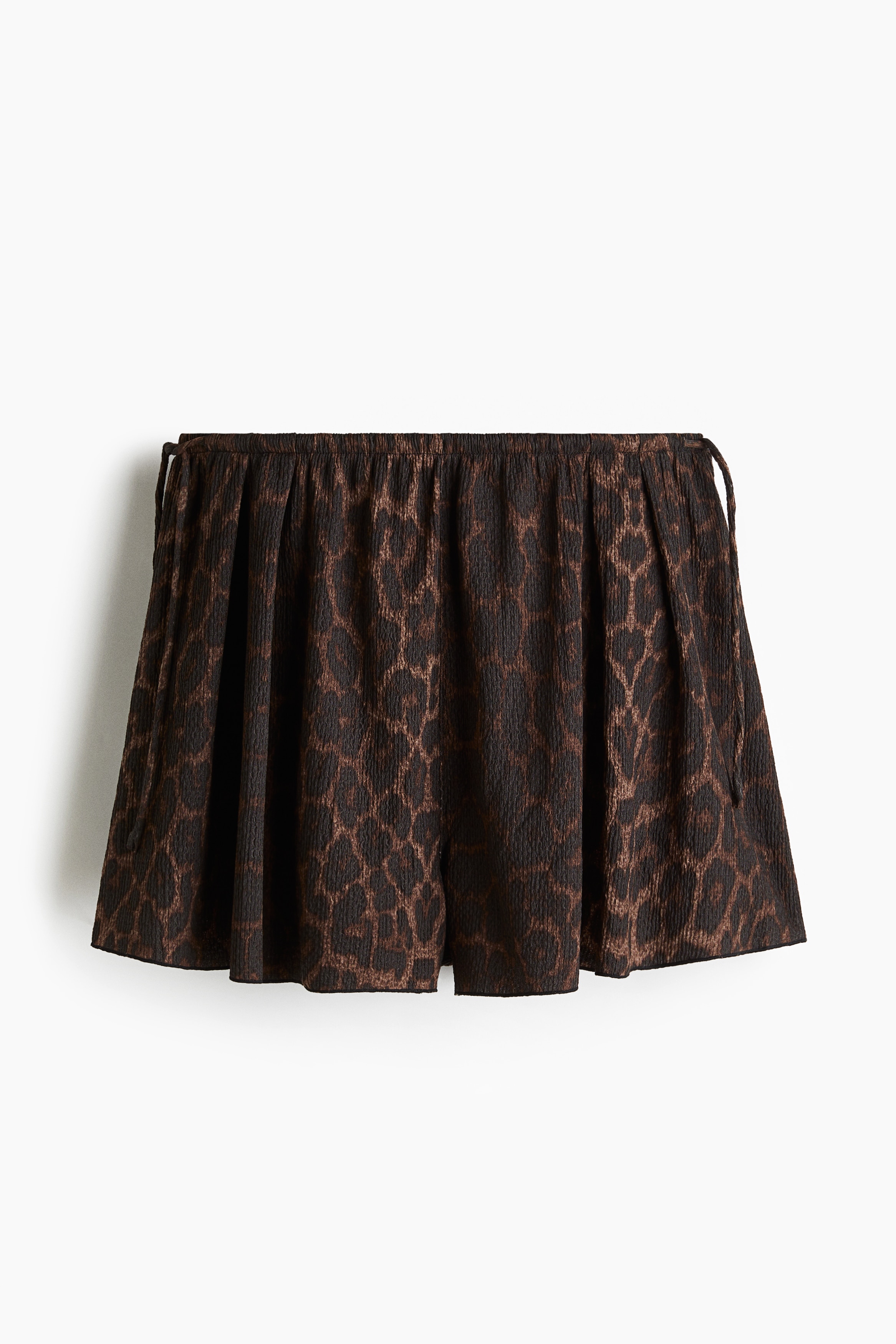 Crinkled Jersey Shorts - Dark brown/Black/Bright blue/White pattern