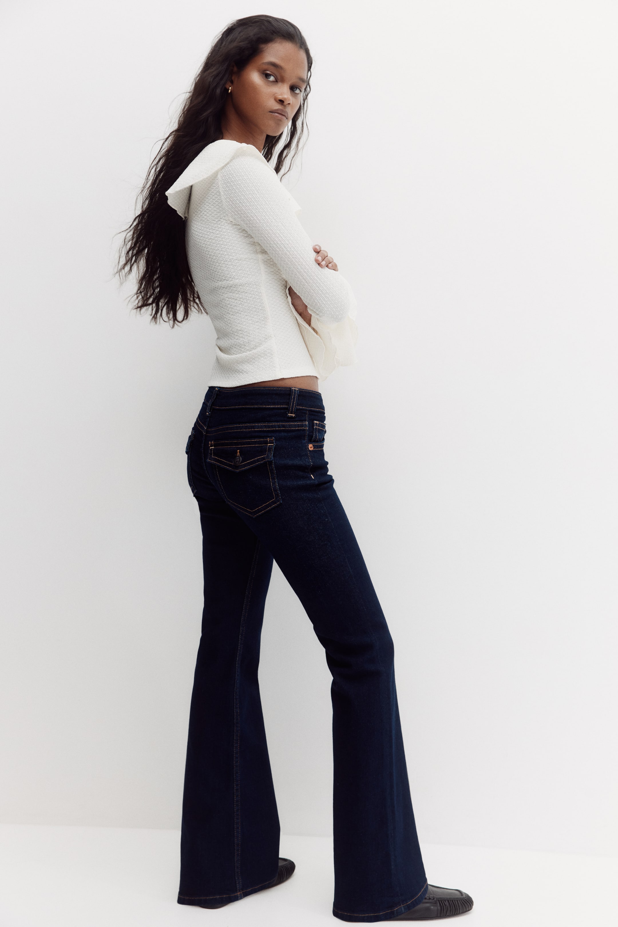 Jean évasé taille basse