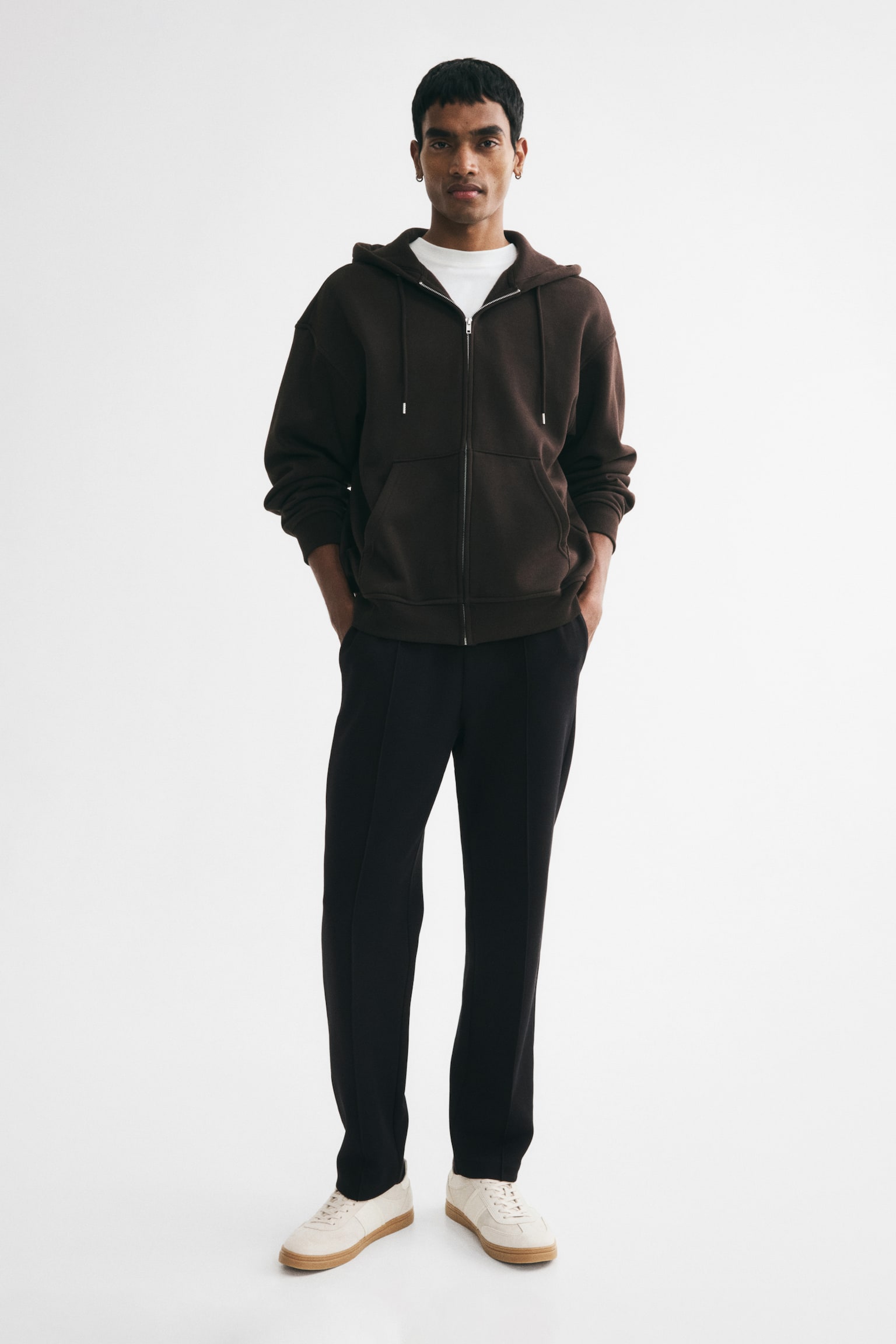 Pantalon jogging classique en interlock - Noir/Crème/Gris clair chiné/Vert kaki foncé - 1