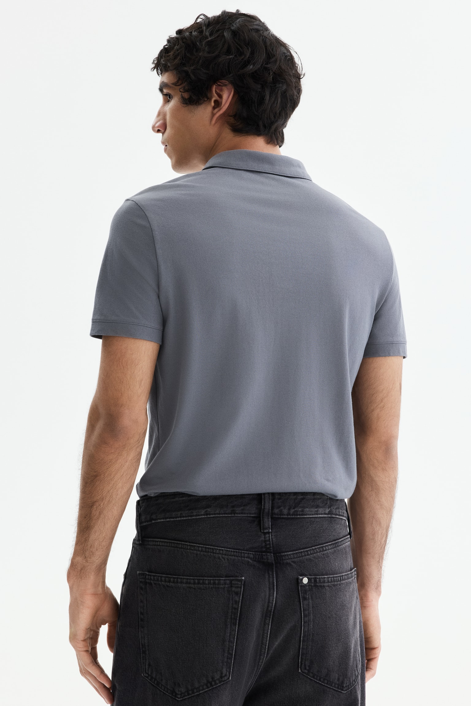 COOLMAX® Slim Fit Polo shirt - Grey/White/Black/Teal - 3