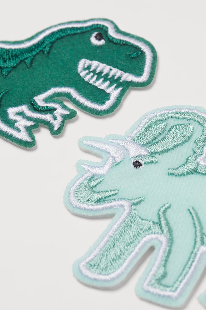 2-pack dinosaur-motif repair patches - Green/Dinosaurs - 2