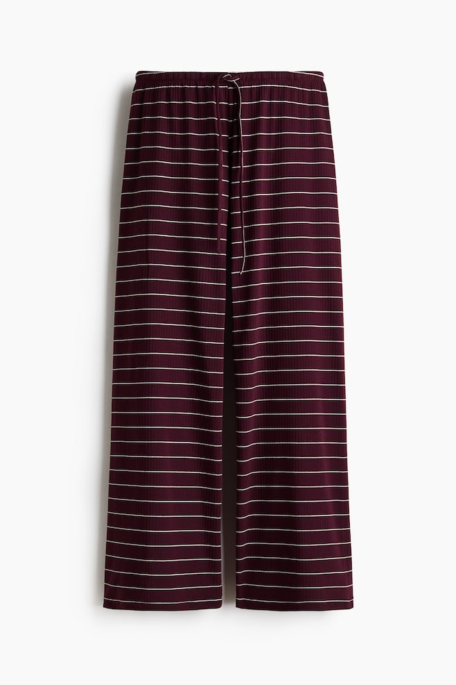 Pantalón en mezcla de algodón - Rojo ciruela oscuro/Rayas/Negro/Rayas/Gris oscuro/Rayas/Blanco/Rayas burdeos/Blanco/Rayas rosa claro/Marrón oscuro/Rayas/Negro/Rayas - 1