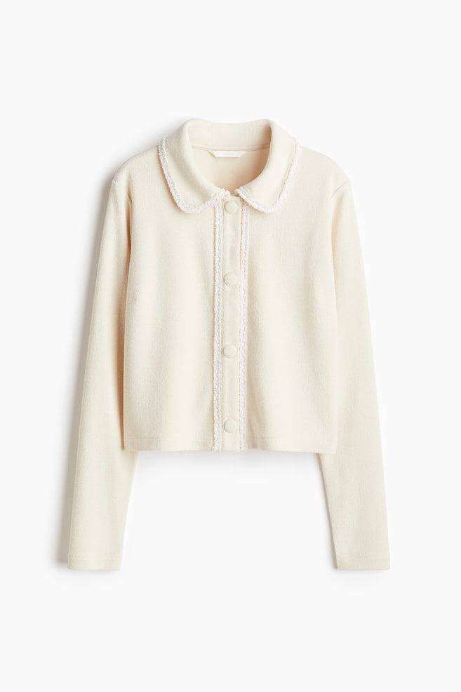 Collared cardigan - Light beige - 1