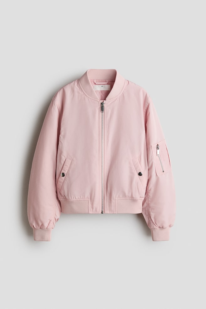 Padded Bomber Jacket - Light pink/Light beige/Khaki green/Black - 1