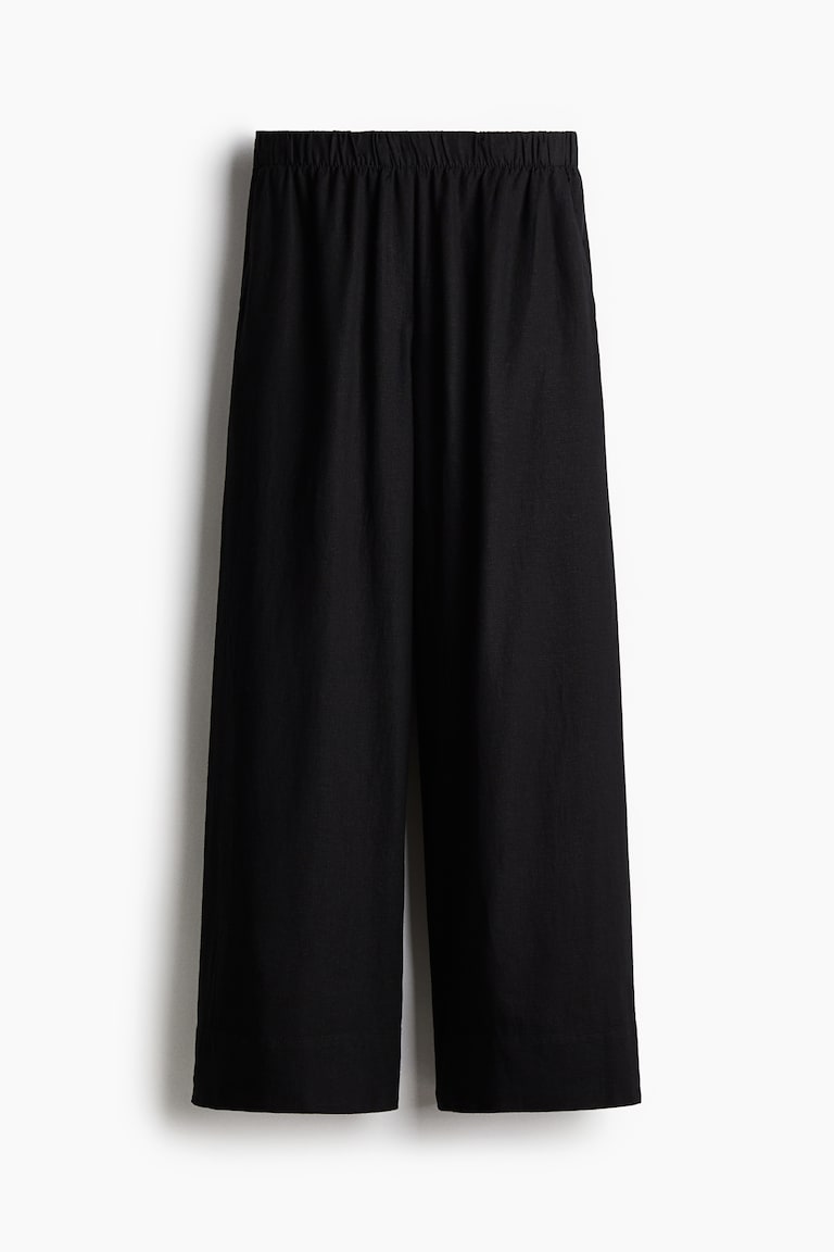 Široke pantalone od mešavine lana