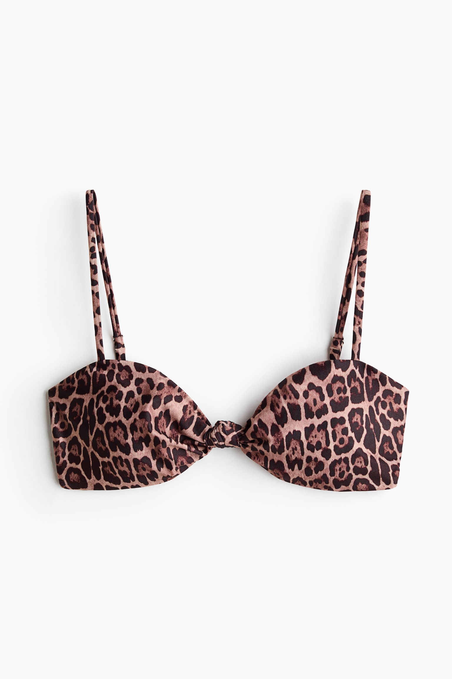 Wattiertes Bikinitop - Hellbeige/Leopardenprint/Rosa/Helllila/Paisleymuster - 1