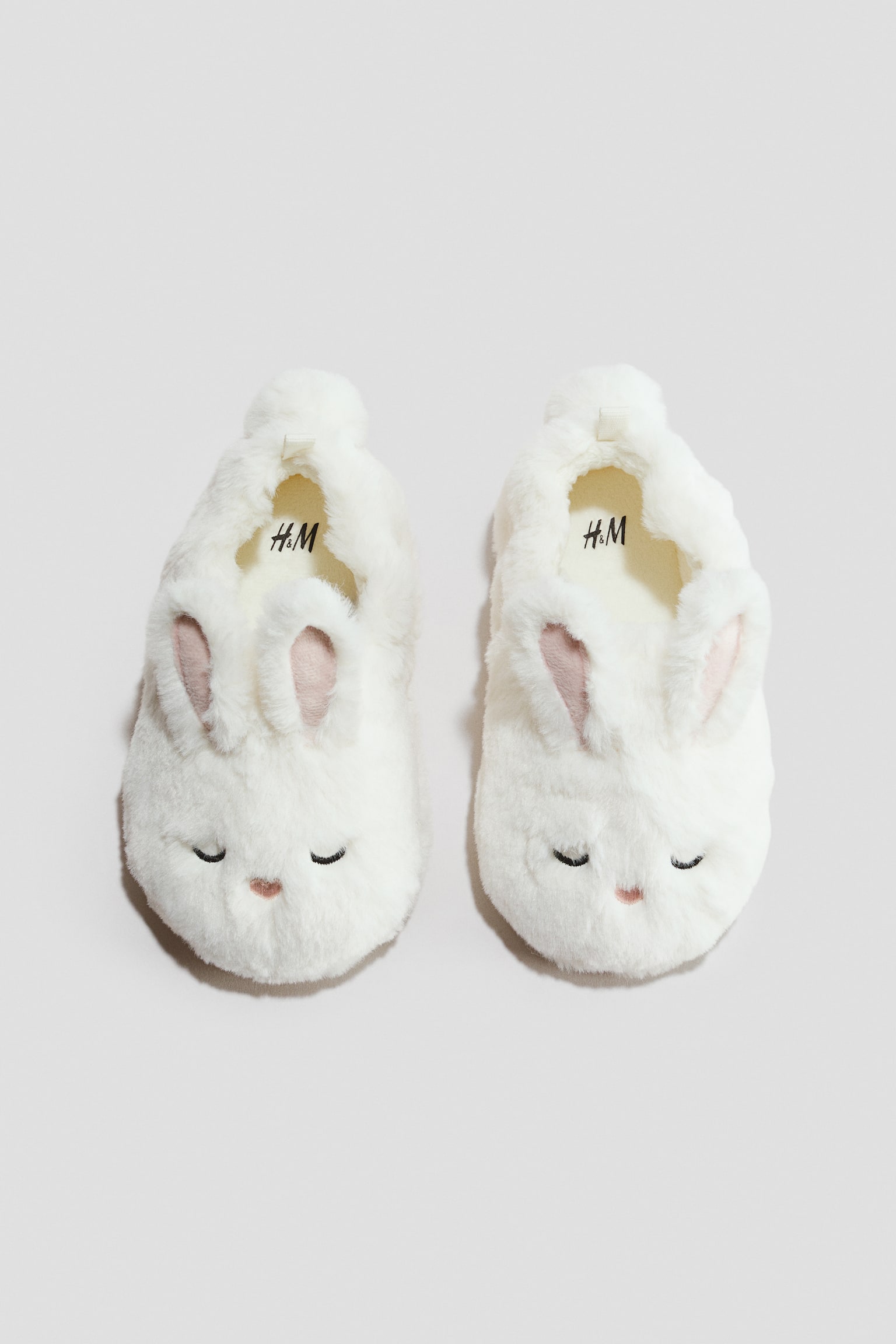 Soft appliquéd slippers - White/Bunnies/Light pink/Unicorn