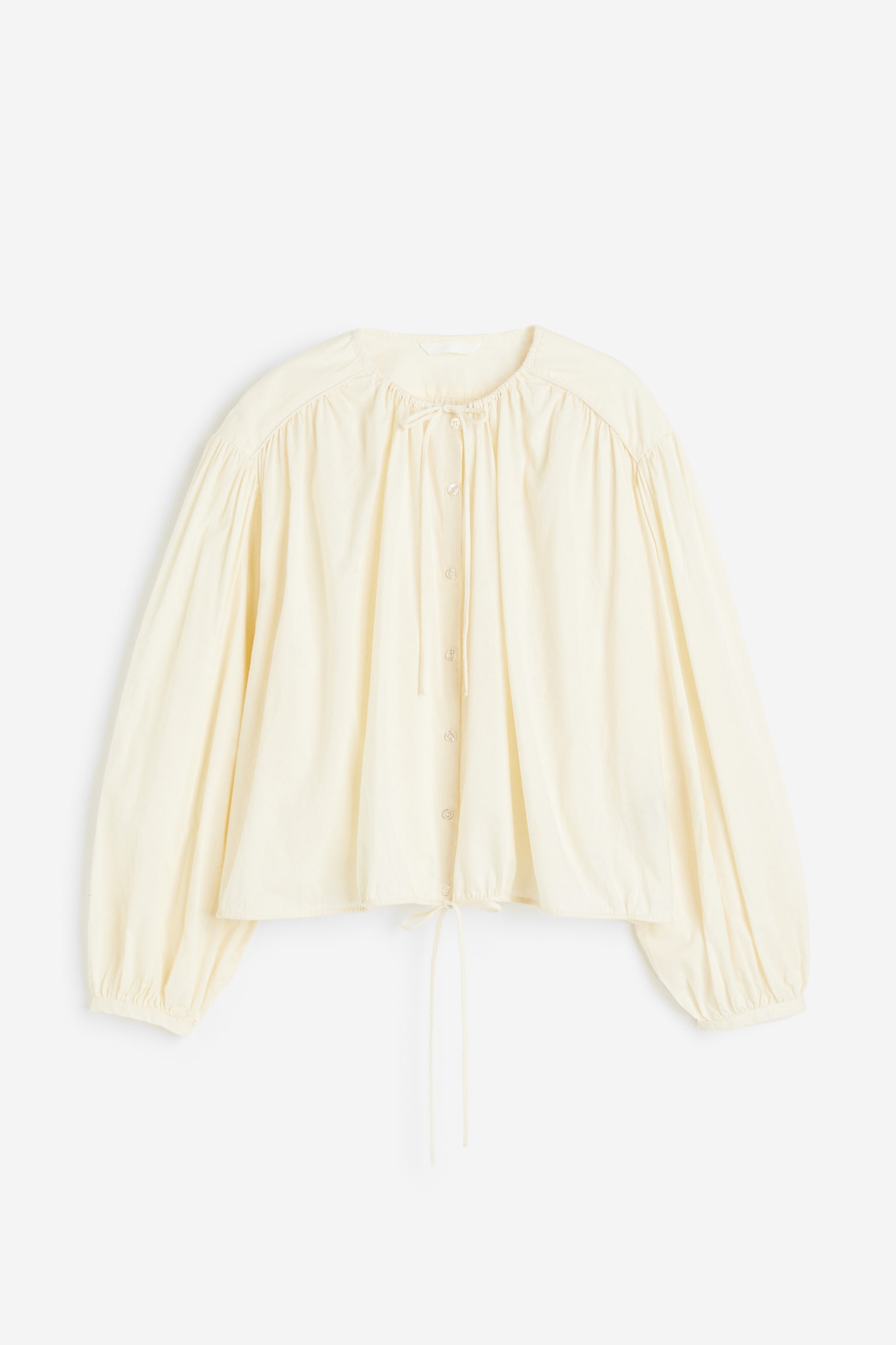 Drawstring blouse - Cream - 1