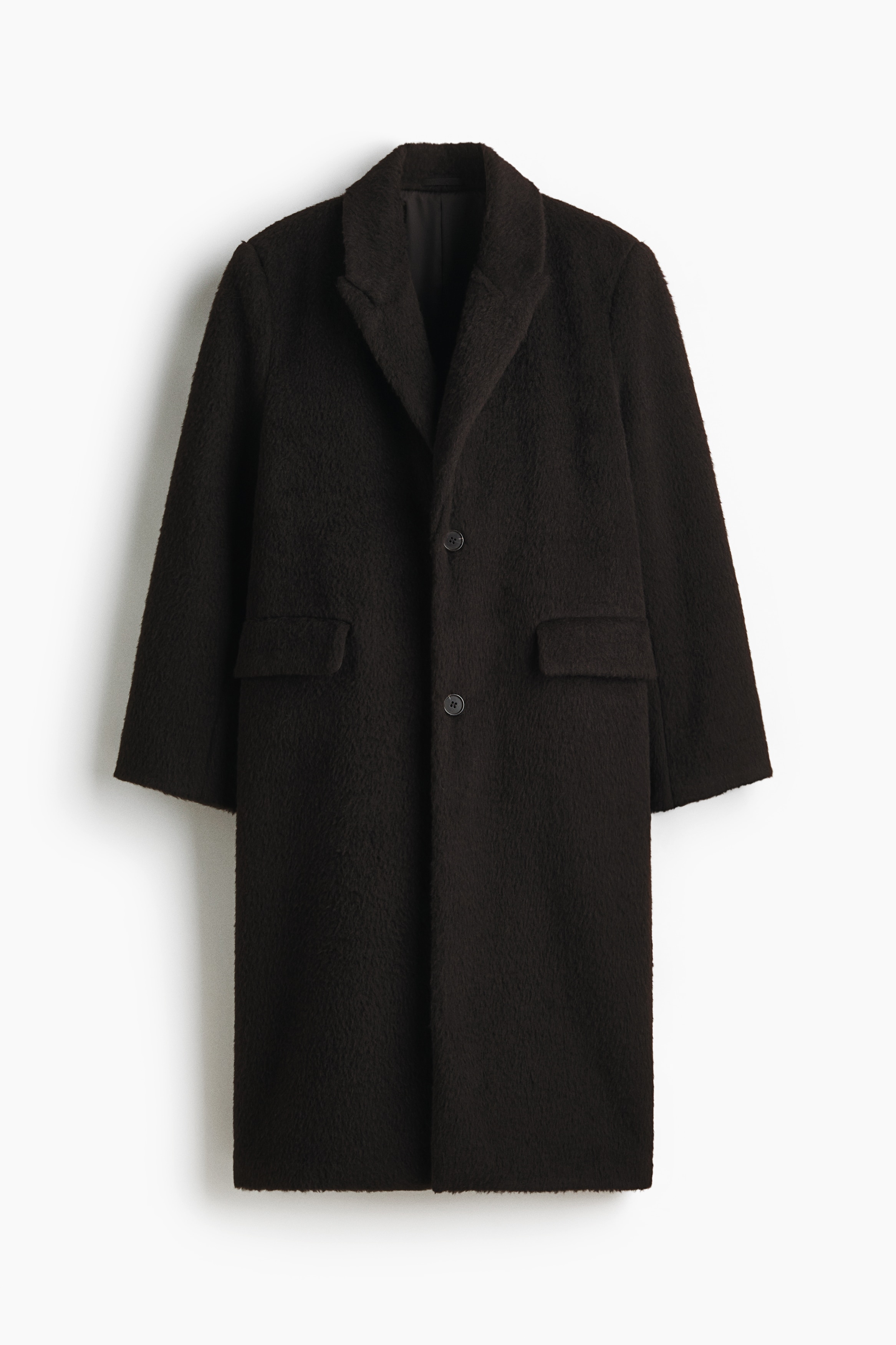 H & M - Einreihiger Mantel aus Wollmix - Braun - Herren