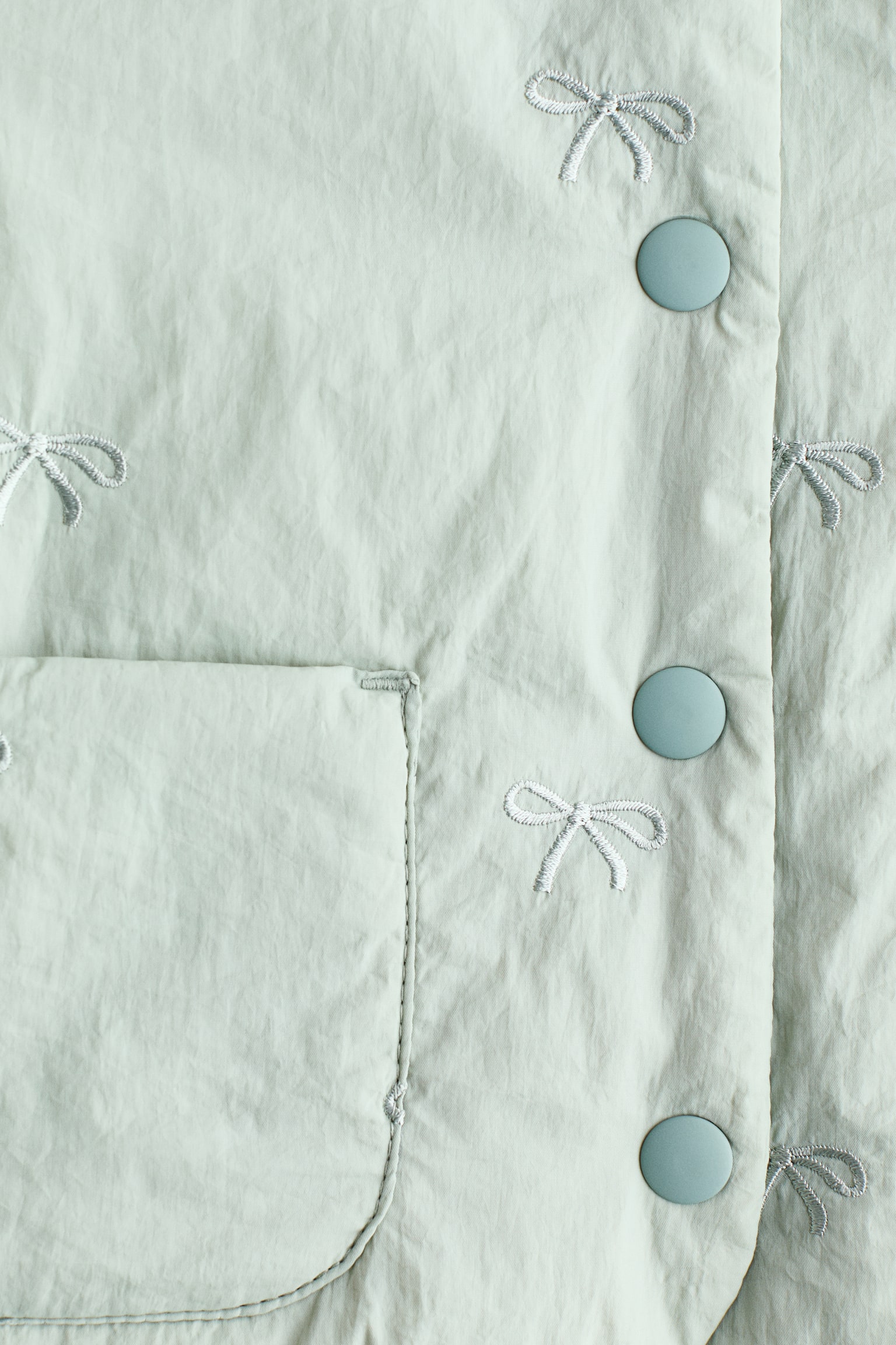 Embroidery-detail jacket - Light dusty green/Light pink/Flowers - 2