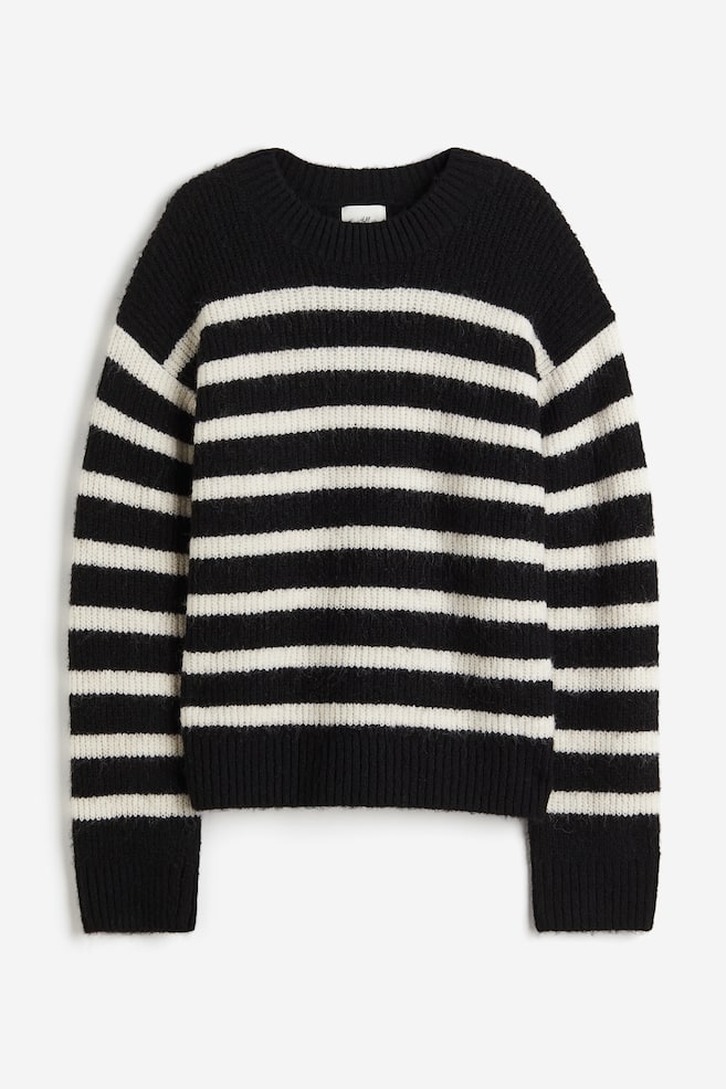 Rib-knit jumper - Black/Striped/Light beige marl/Cream/Striped/Light beige/Striped/dc/dc/dc/dc/dc - 2