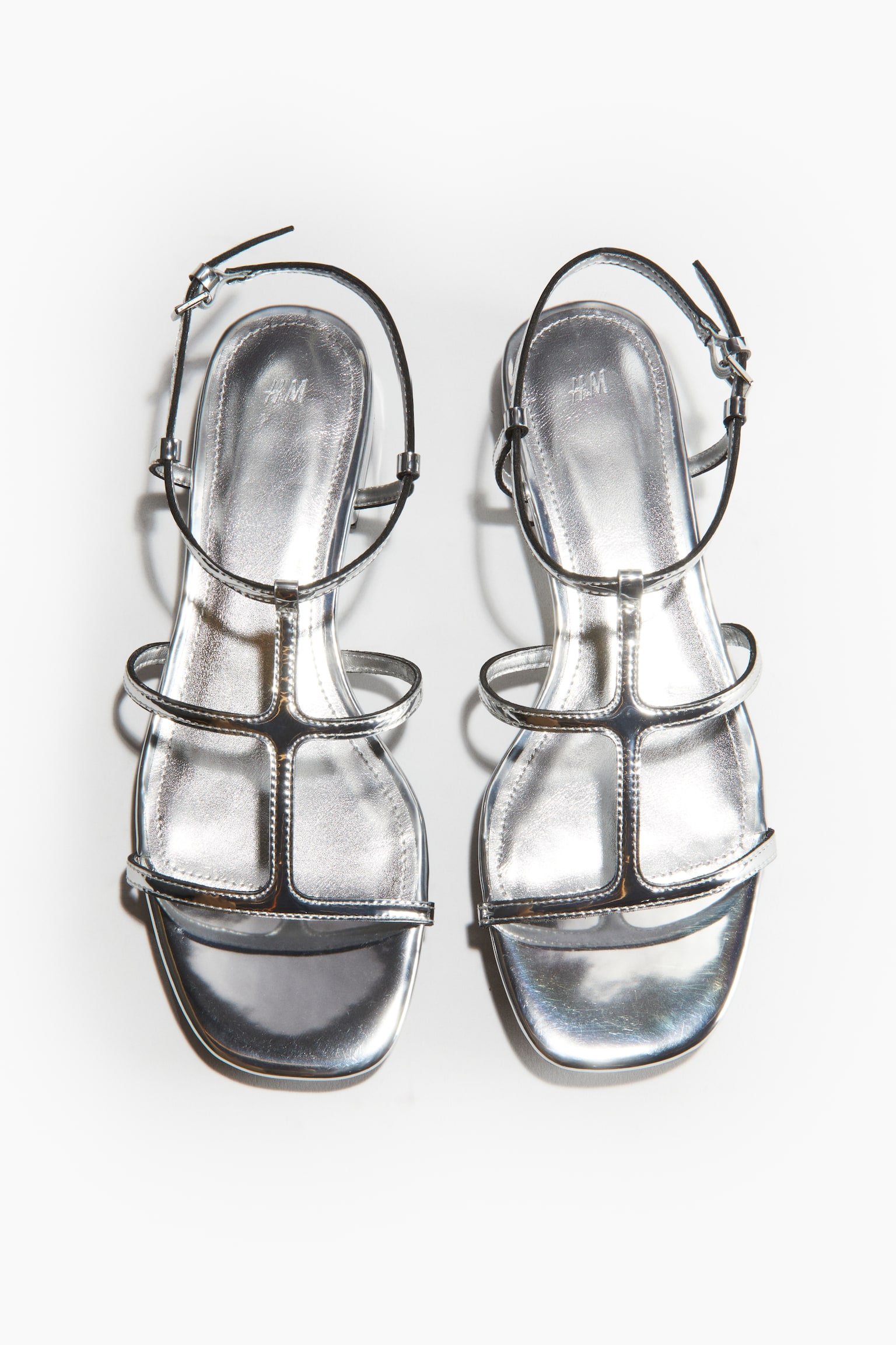 Strappy Sandals - Silver colour/Black/Red - 4