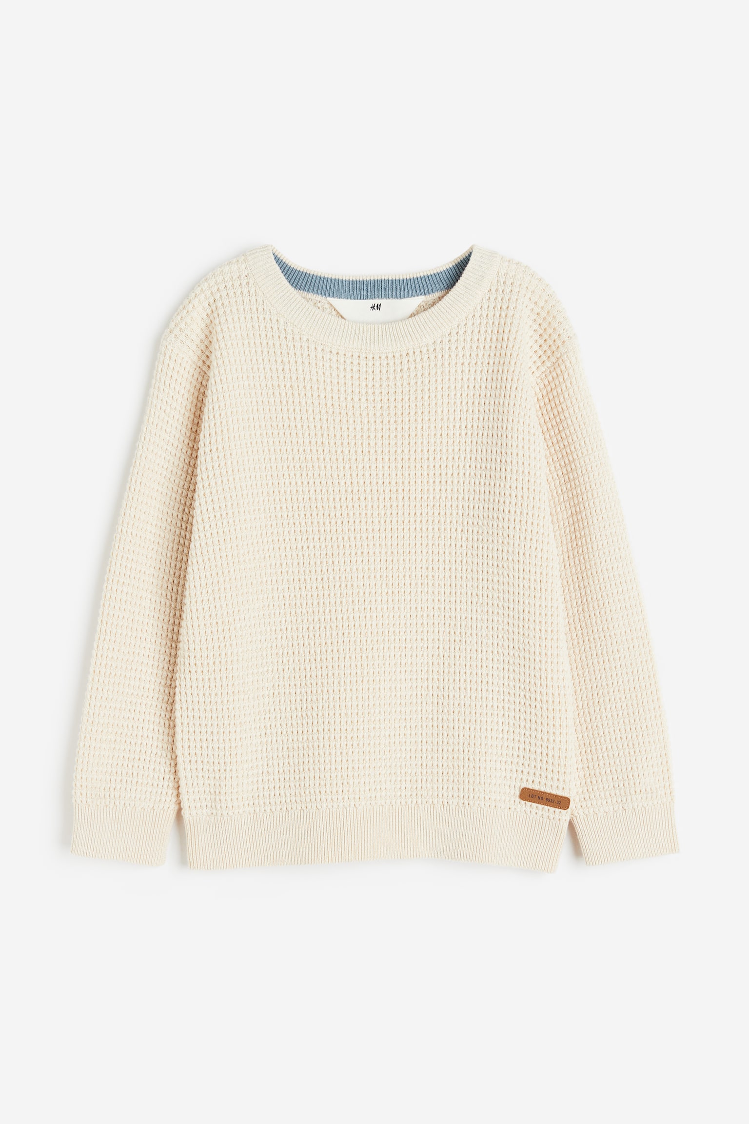 Waffle Knit Sweater - Natural white/Dark green/Dark brown/Dark blue marle/Black marle - 1