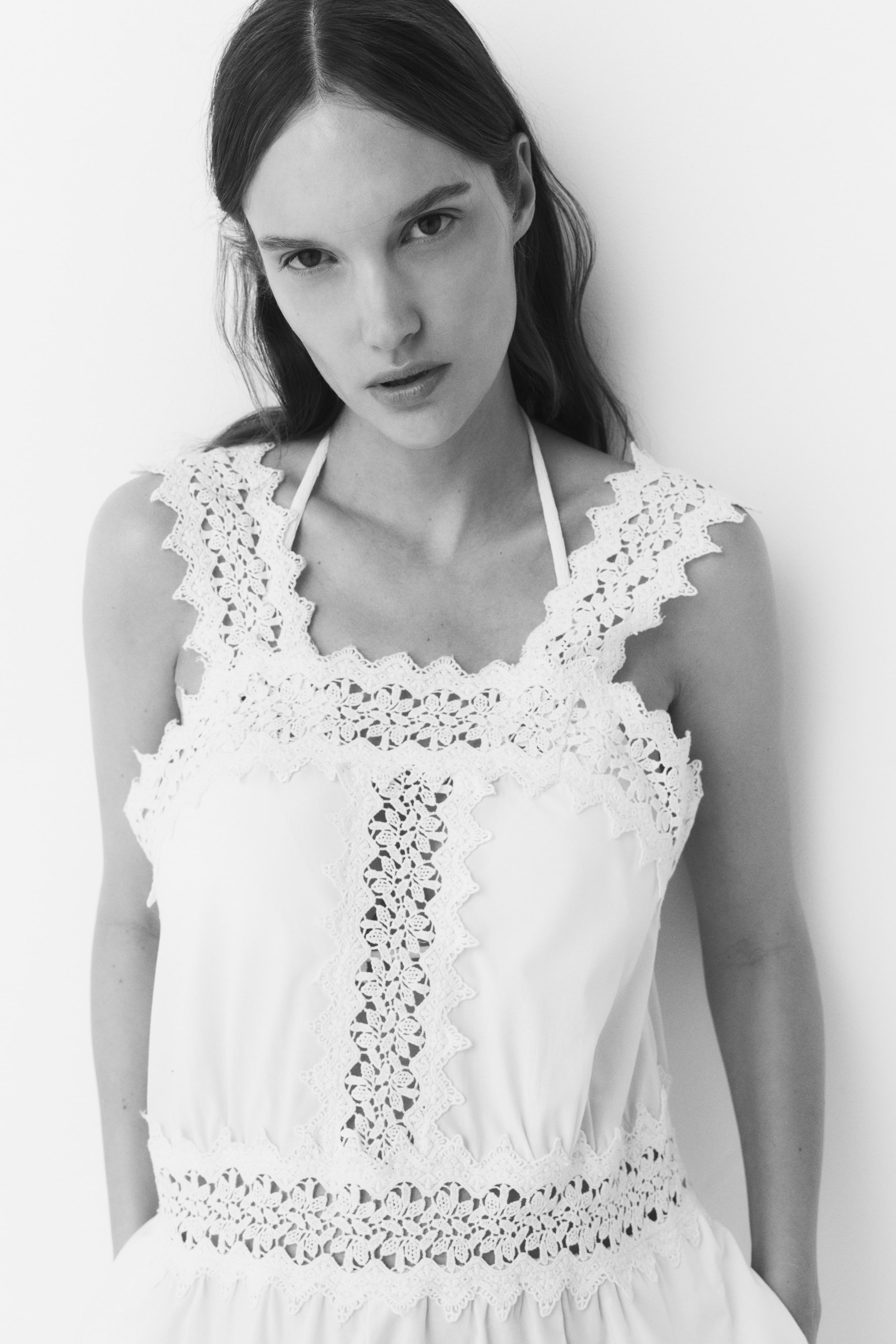MAMA Lace-Detail Cotton Romper