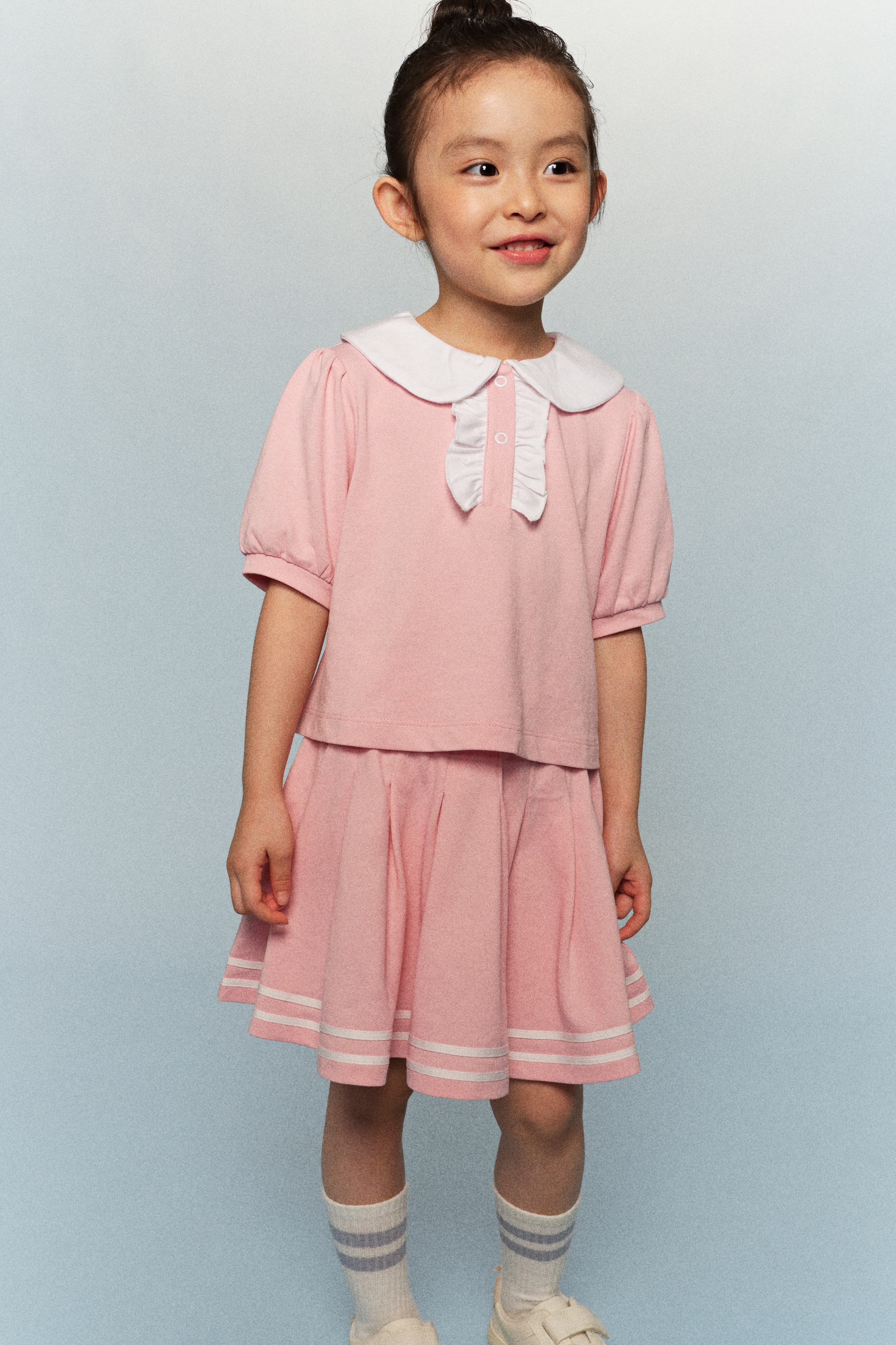 COOLMAX® Piqué skirt - Pink/Navy blue/Blue/White