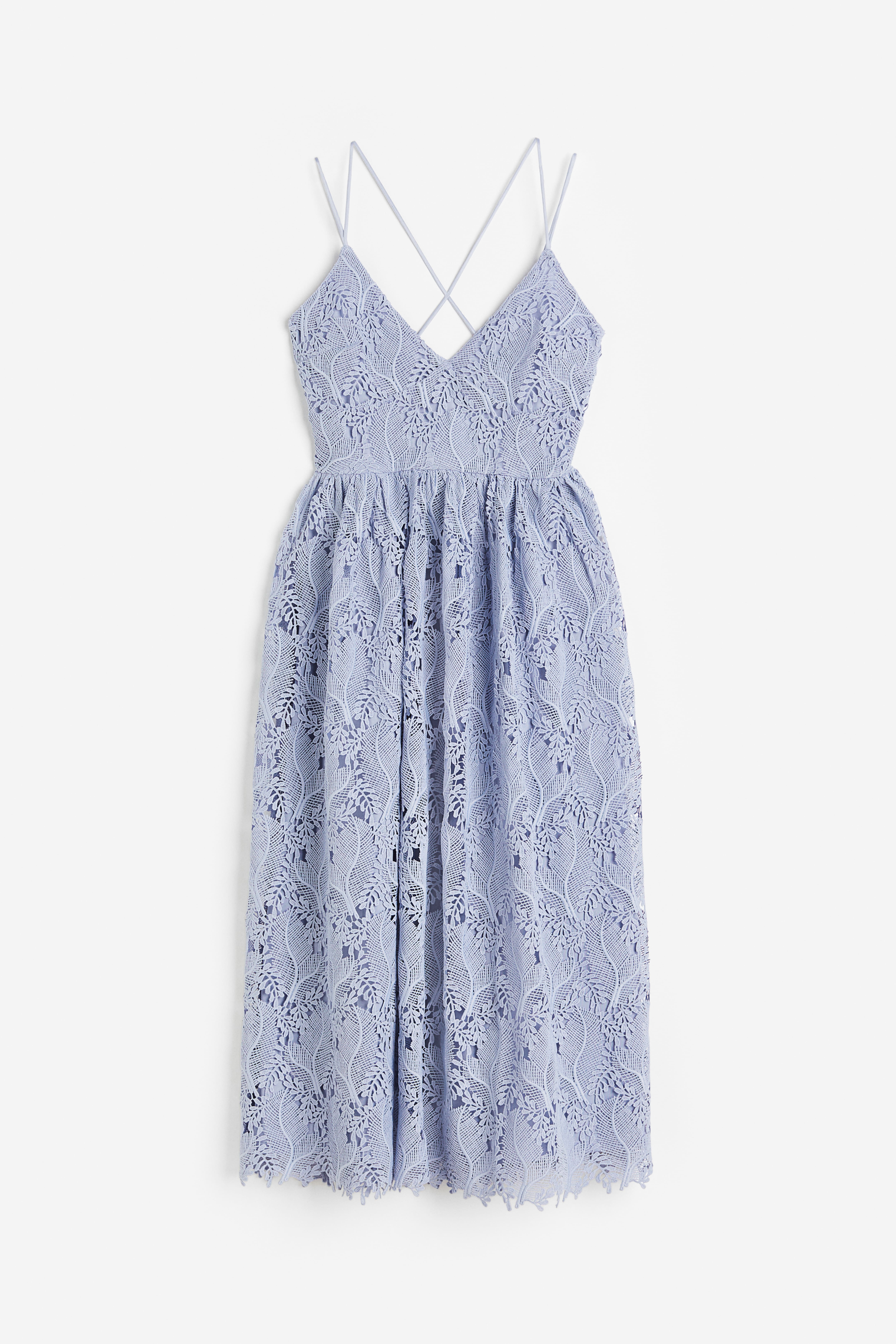 H&m navy blue lace dress hotsell