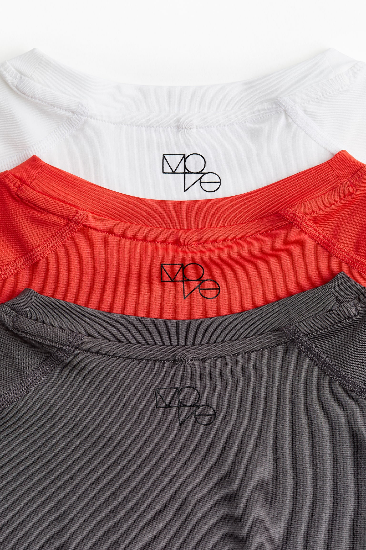 3-pack sports tops in DryMove™ - Red/White/Dark grey/Dark khaki green/Navy blue/White/Black/Grey marl/Blue/Grey - 2