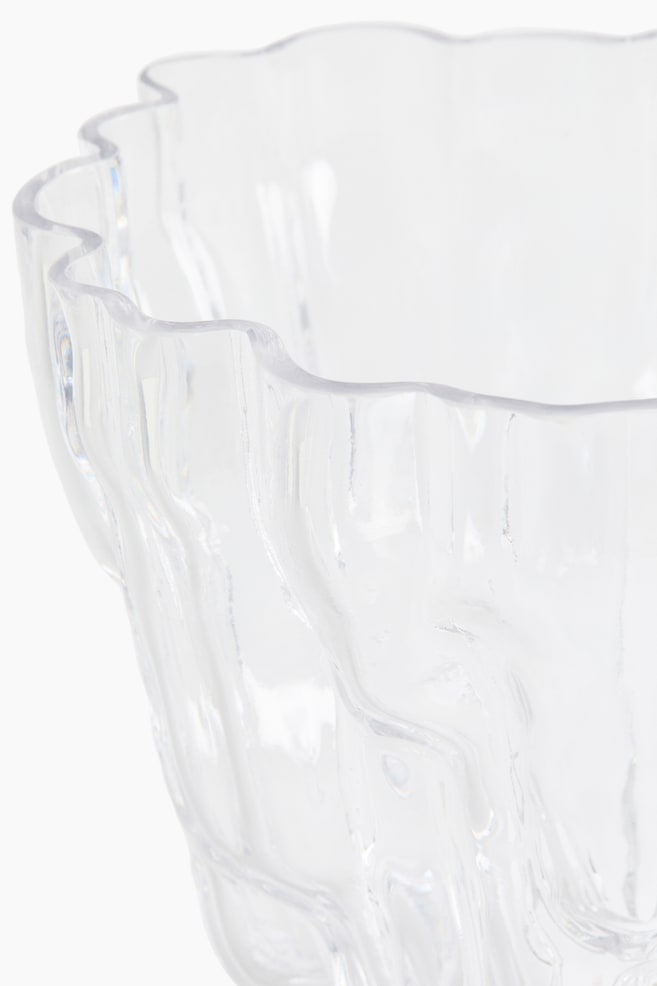 Textured-Glass Vase - Transparent/Yellow - 3