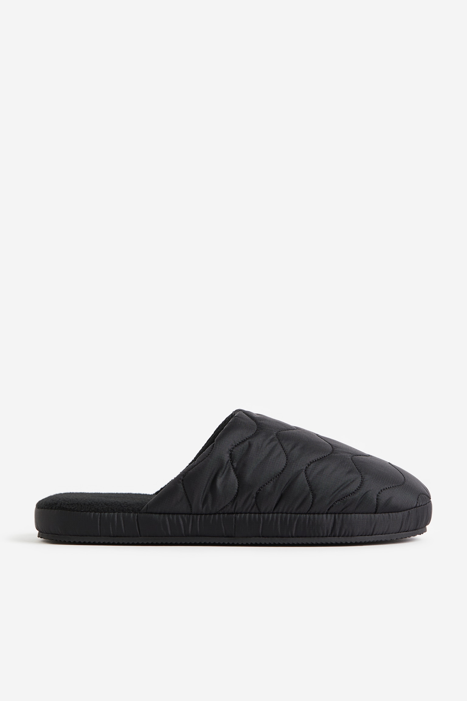 Warm-lined padded slippers - Black - 1