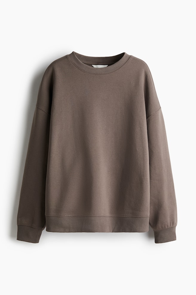 Oversized sweatshirt - Dark greige/Navy blue/Black/Dark red/Light grey marl/Light turquoise - 1
