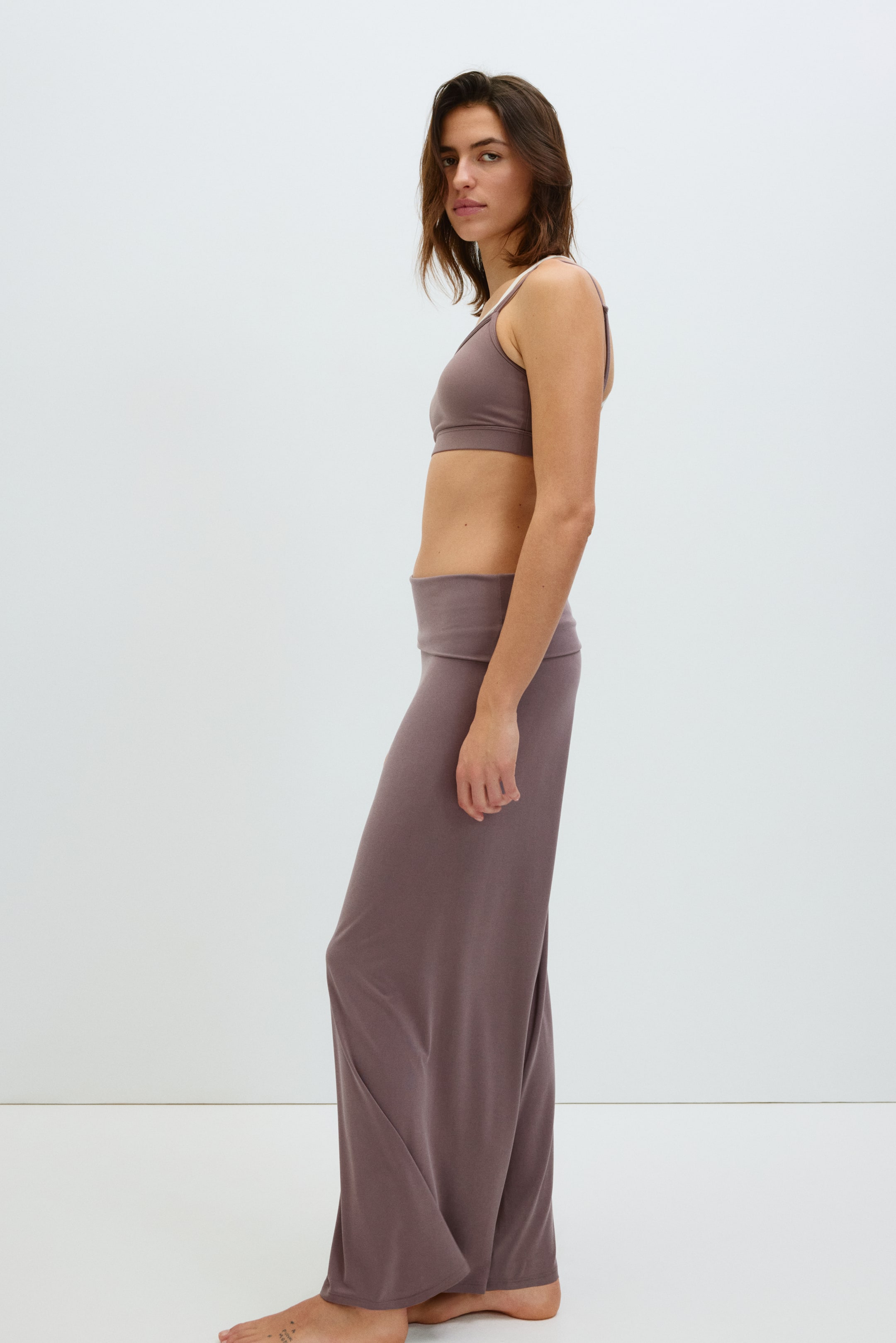 Foldover-Waist Yoga Pants