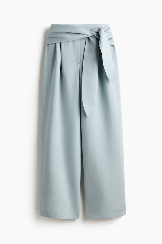 Женские брюки H&M Wide-Leg Tie-Detail Pants