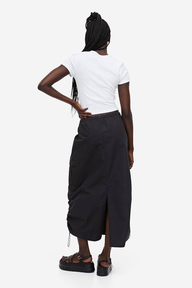 Cotton parachute skirt - Black/Light grey - 4
