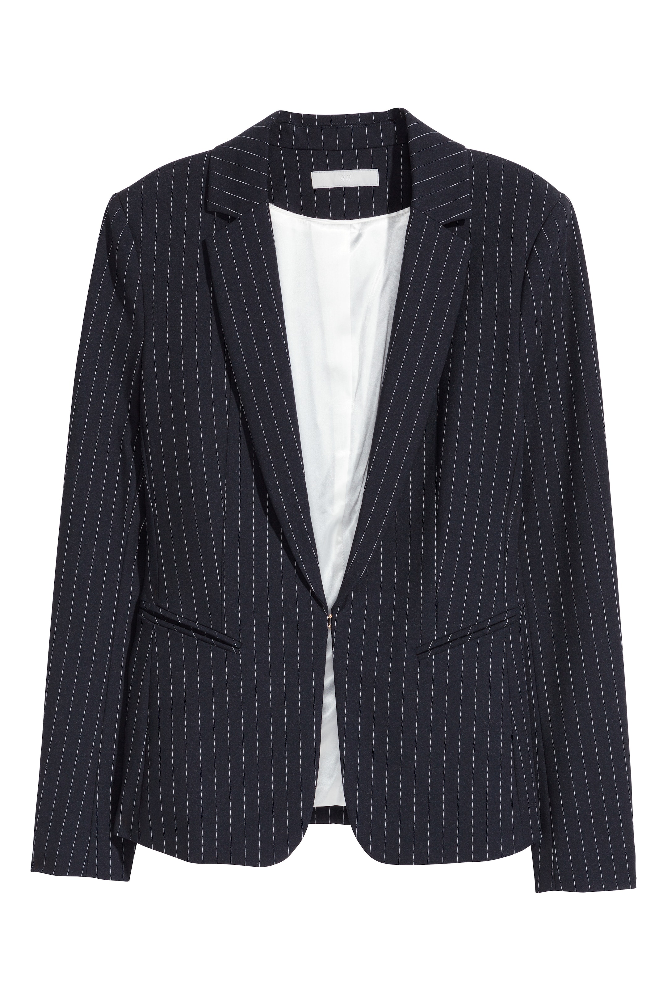 View larger image: Fitted jacket - Dark blue/Pinstriped - Ladies | H&M GB 1