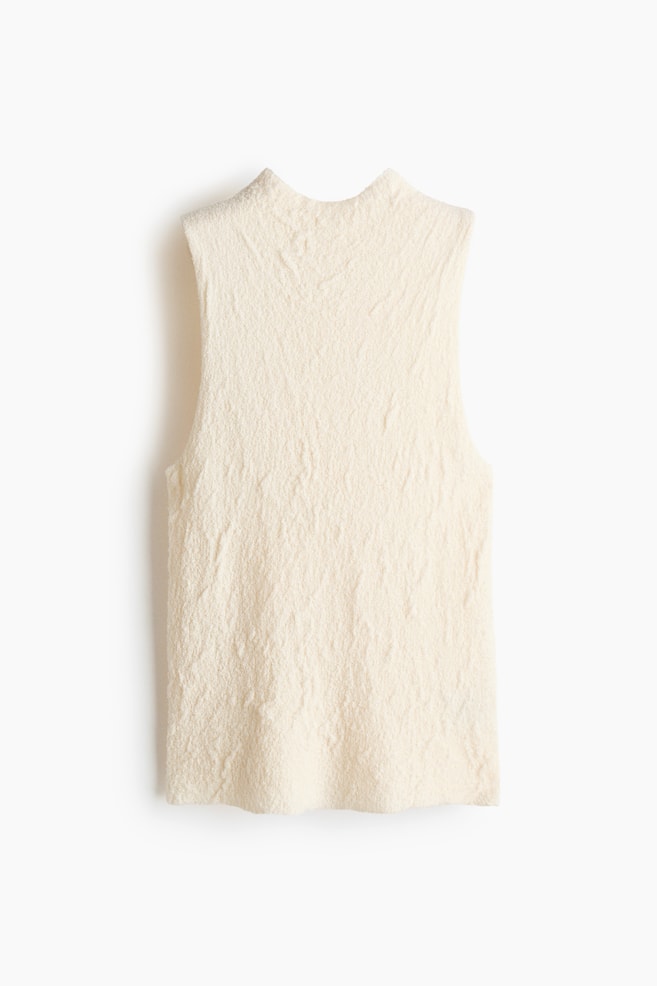 Top con collo a lupetto - Crema/Marrone scuro - 1