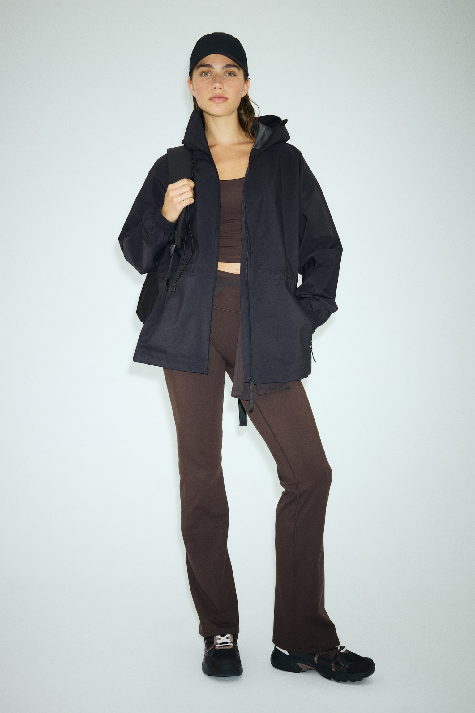 Rain jacket with StormMove™ - Black/White/Beige - 4