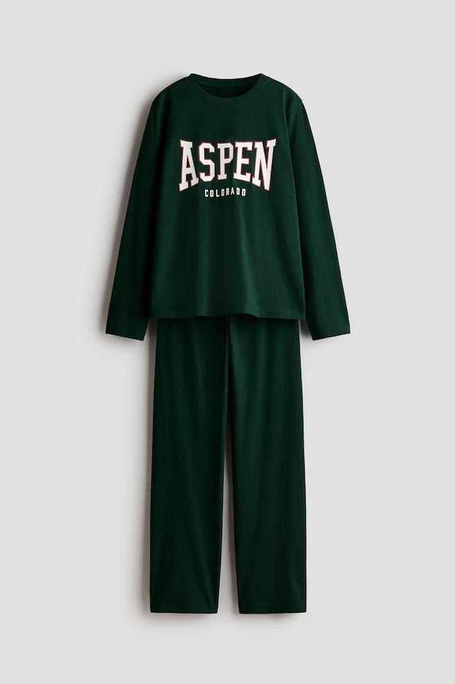 Pyjama en coton avec motif imprimé - Vert foncé/Aspen/Bleu marine/Boston/Gris clair/ Leisure Sports - 1
