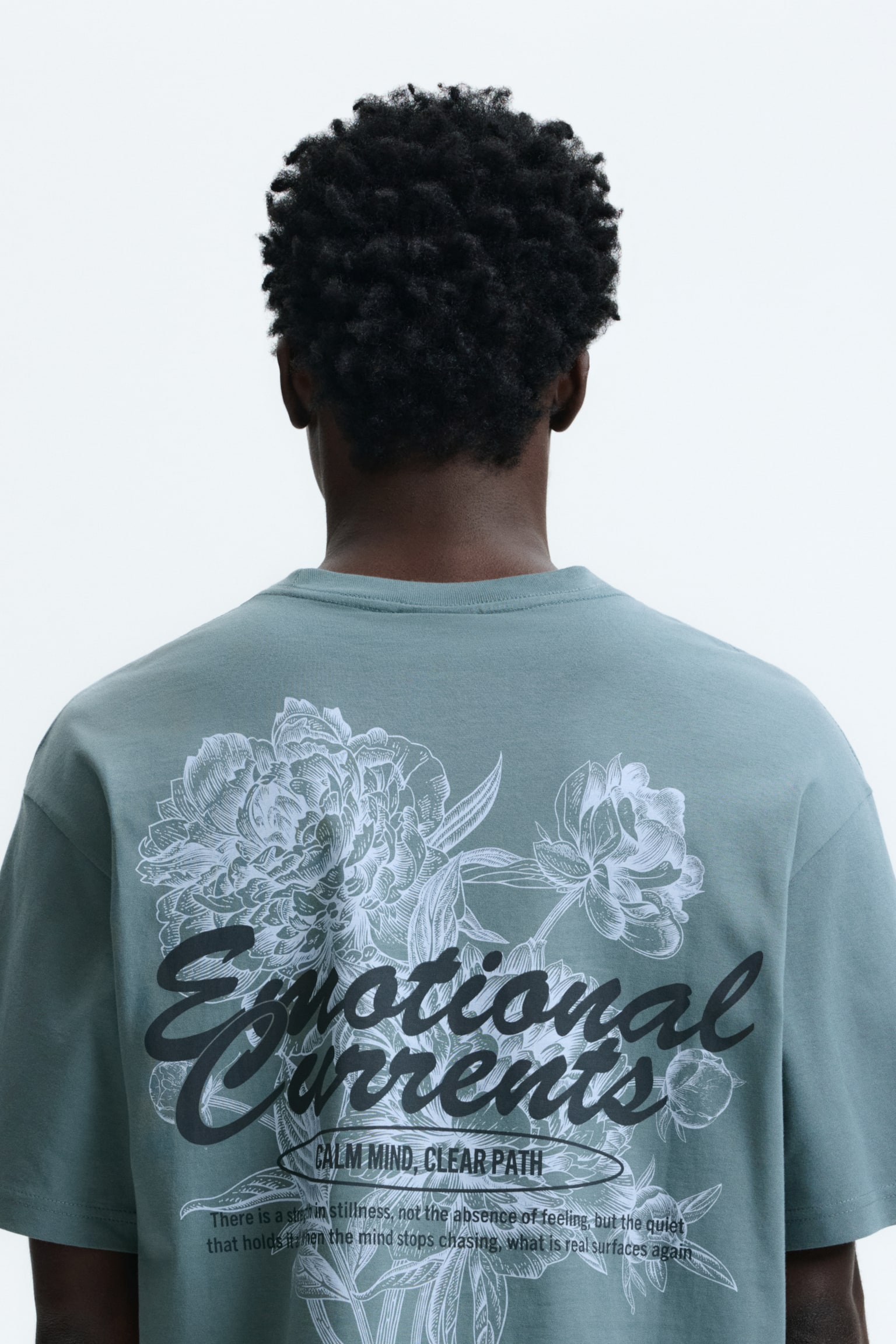 Loose Fit Printed T-shirt - Turquoise/Emotional Currents/Brown/Street Hoops/White/Next Level Ready/Light blue/Le Club Bleu/White/Pasta/Black/Lost Time/White/Greek Sardines/Light blue/Wickford Hills/Light blue/Vignaud/Brown/Adapt/White/beach/Light blue/Wasted Potential/Blue/Still Water - 6