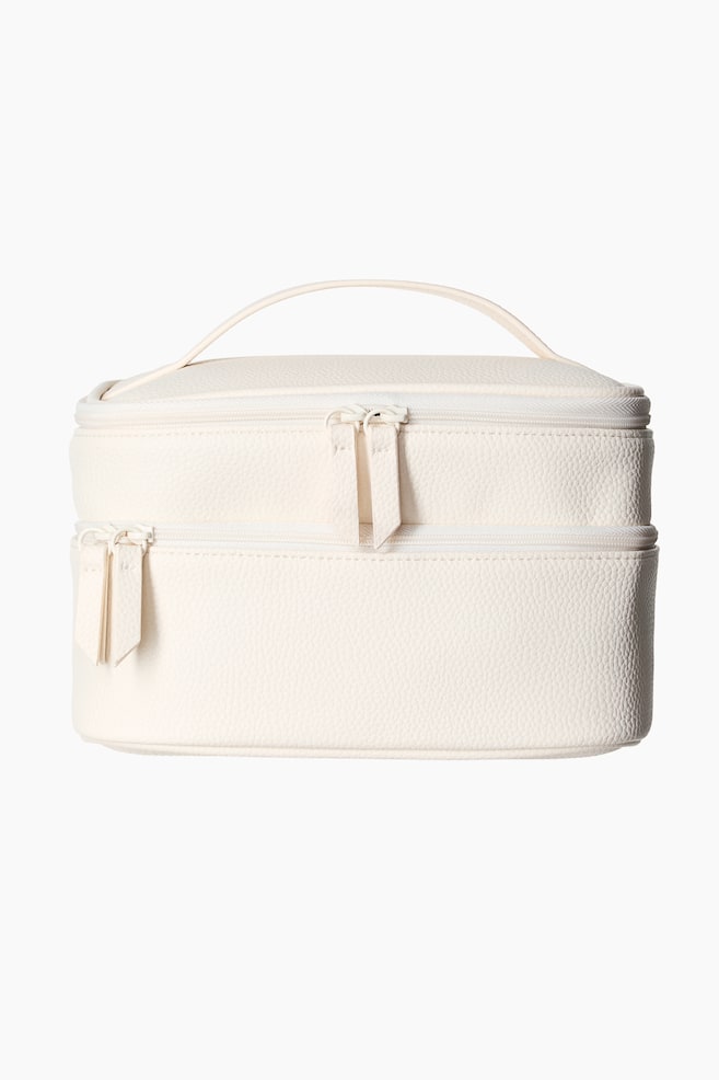 Two-tiered wash bag - Cream/Light pink - 1