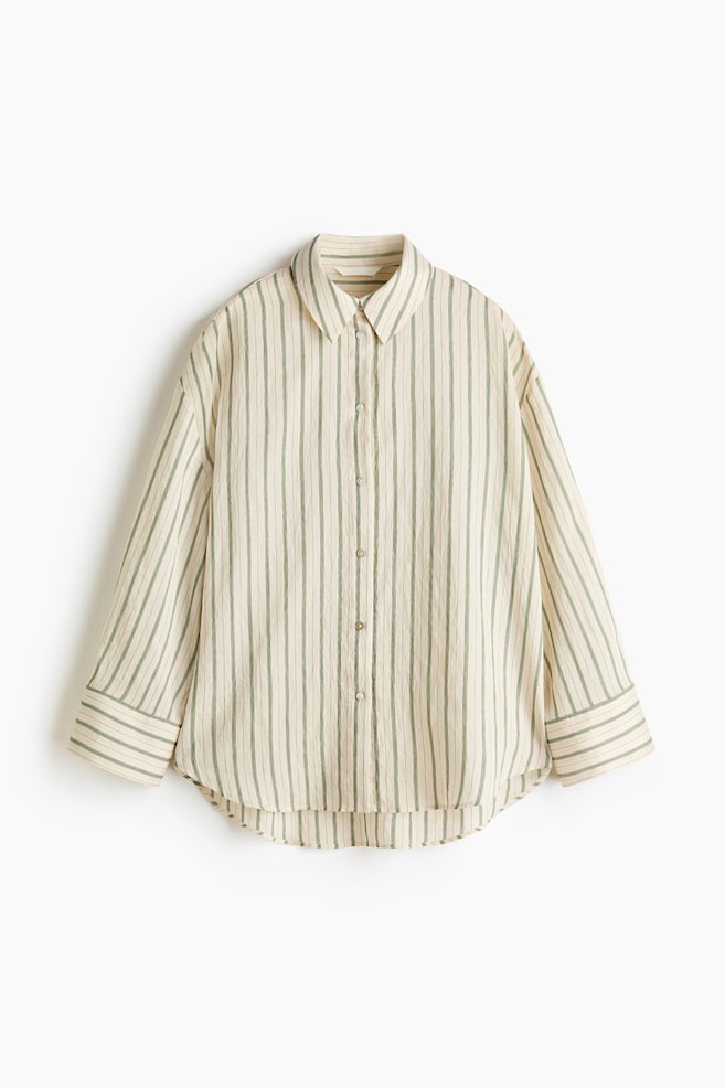 Camicia in misto lyocell - Crema/righe/Rosa polvere/righe/Azzurro - 1