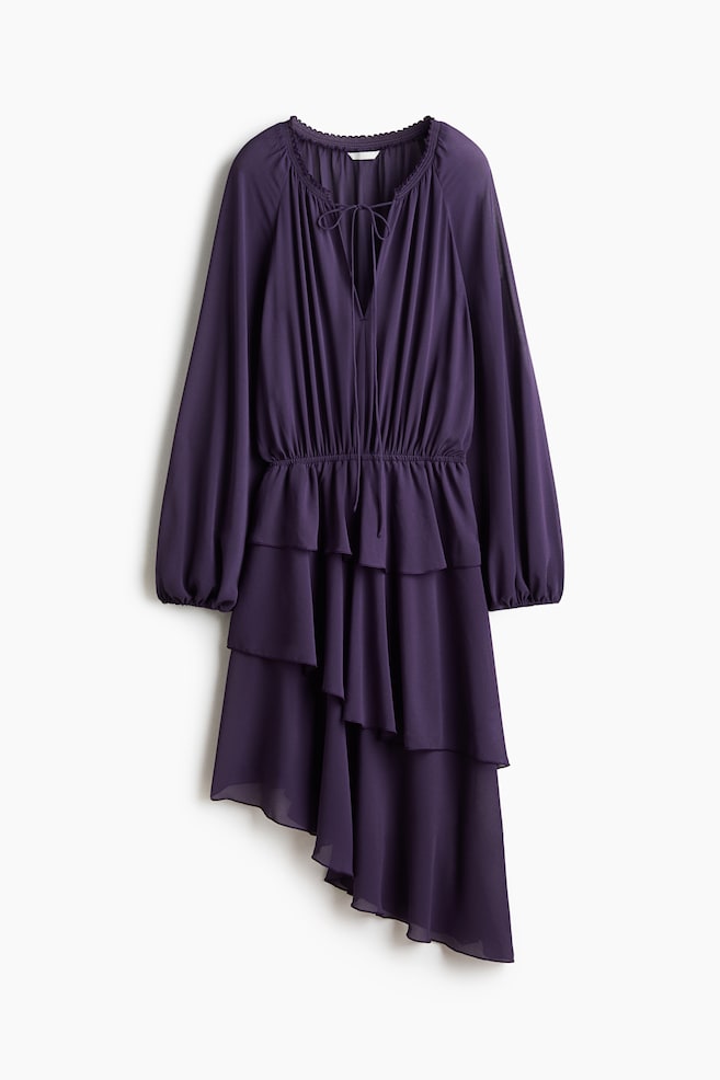 Asymmetric Dress - Dark purple - 1