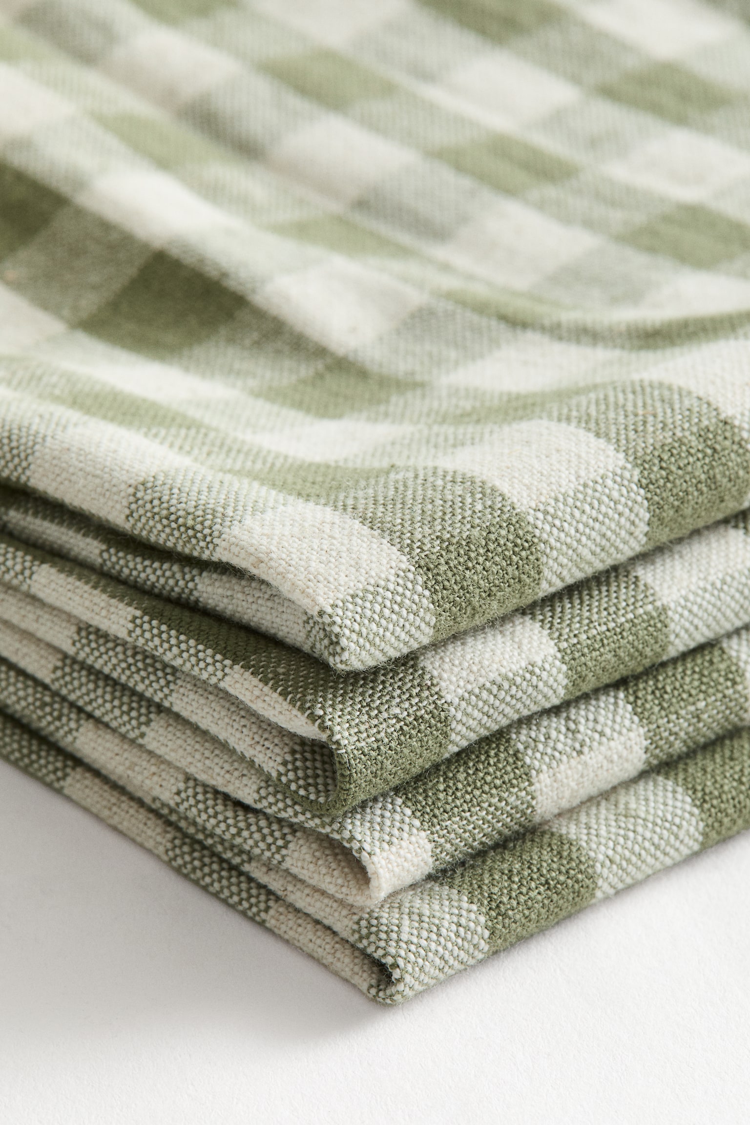 4-pack cotton napkins - Green/Gingham check/Dark grey/Striped/Green/Cream striped/Dark brown/Striped/Light pink/Striped/Beige/Gingham check/Dark brown/Gingham check/Terracotta/Gingham check/Terracotta/Striped/Light pink/Gingham check/Beige/Striped - 3