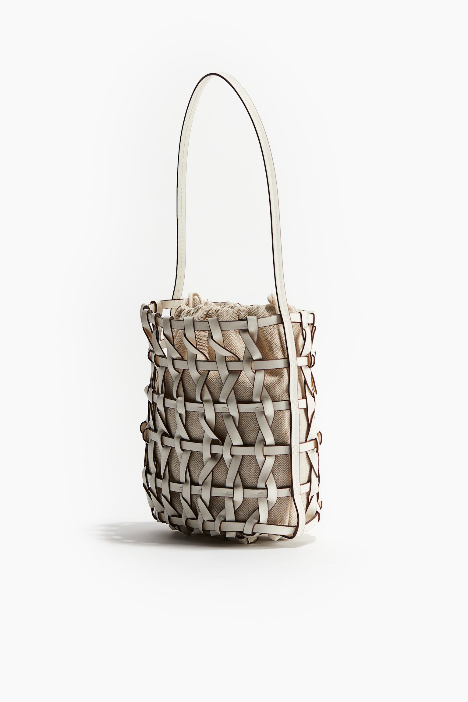 Latticework Bucket Bag - White - 4