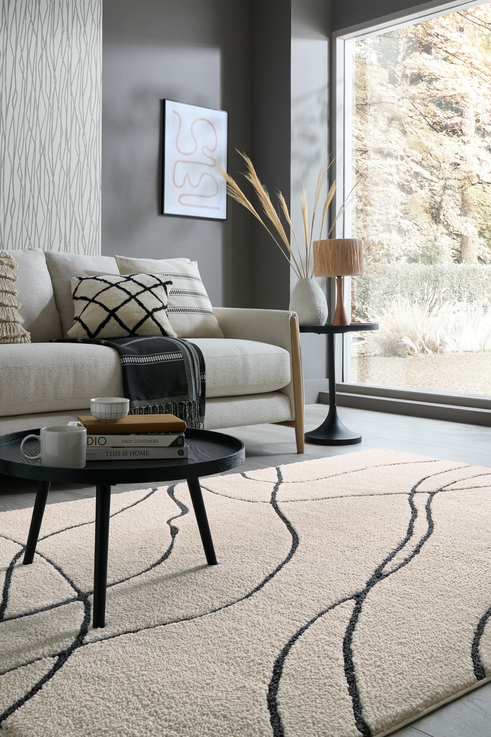 Flow Abstract Rug - Cream