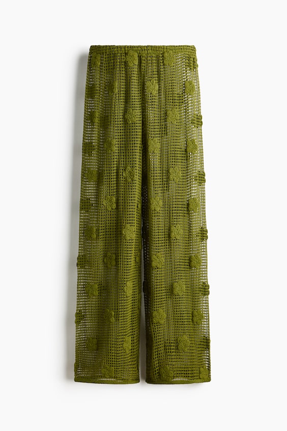 H&M Appliquéd Cotton Beach Pants