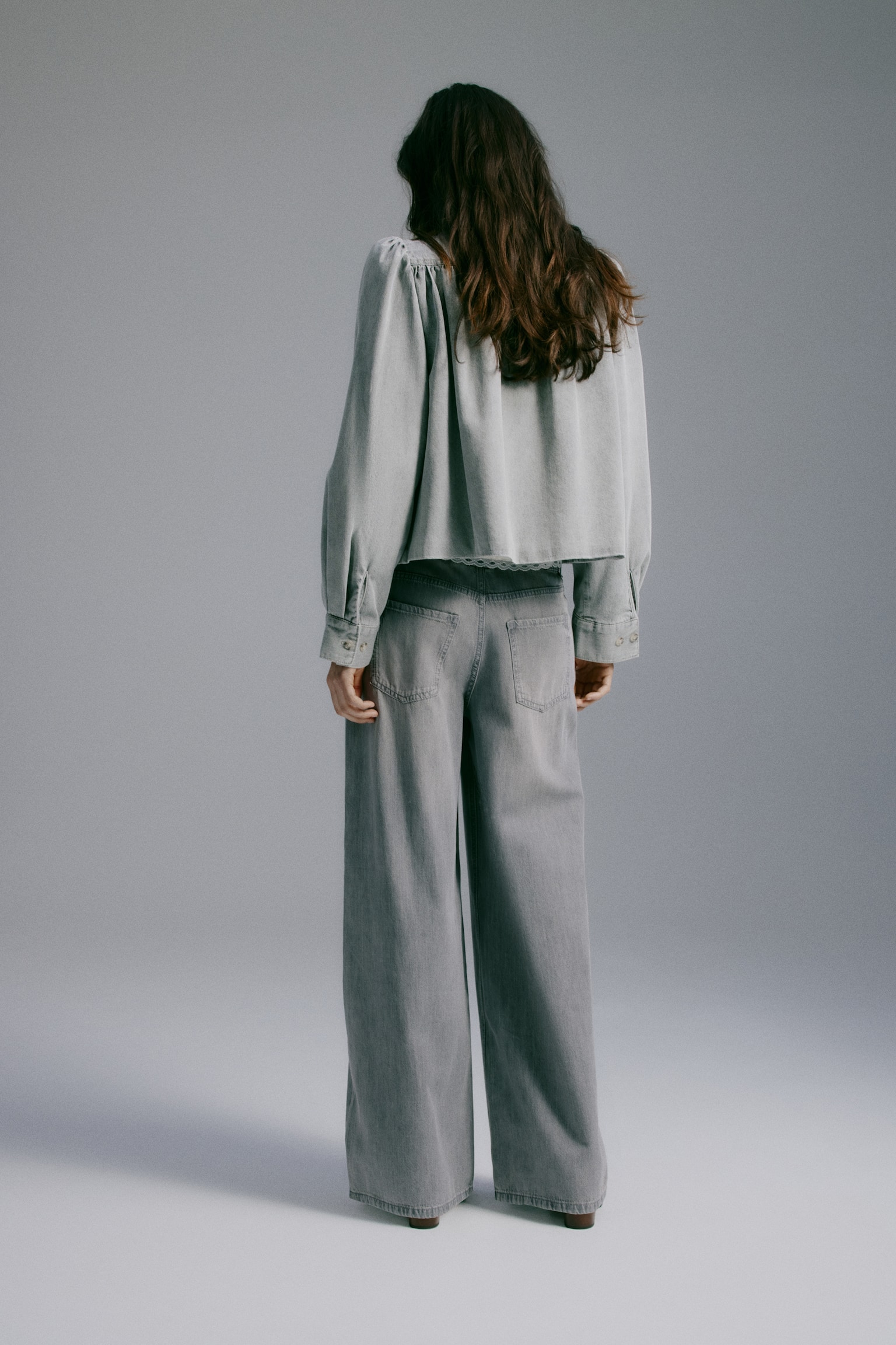 Wide Regular Waist Jeans - Cinzento/Azul denim/Azul denim escuro - 4