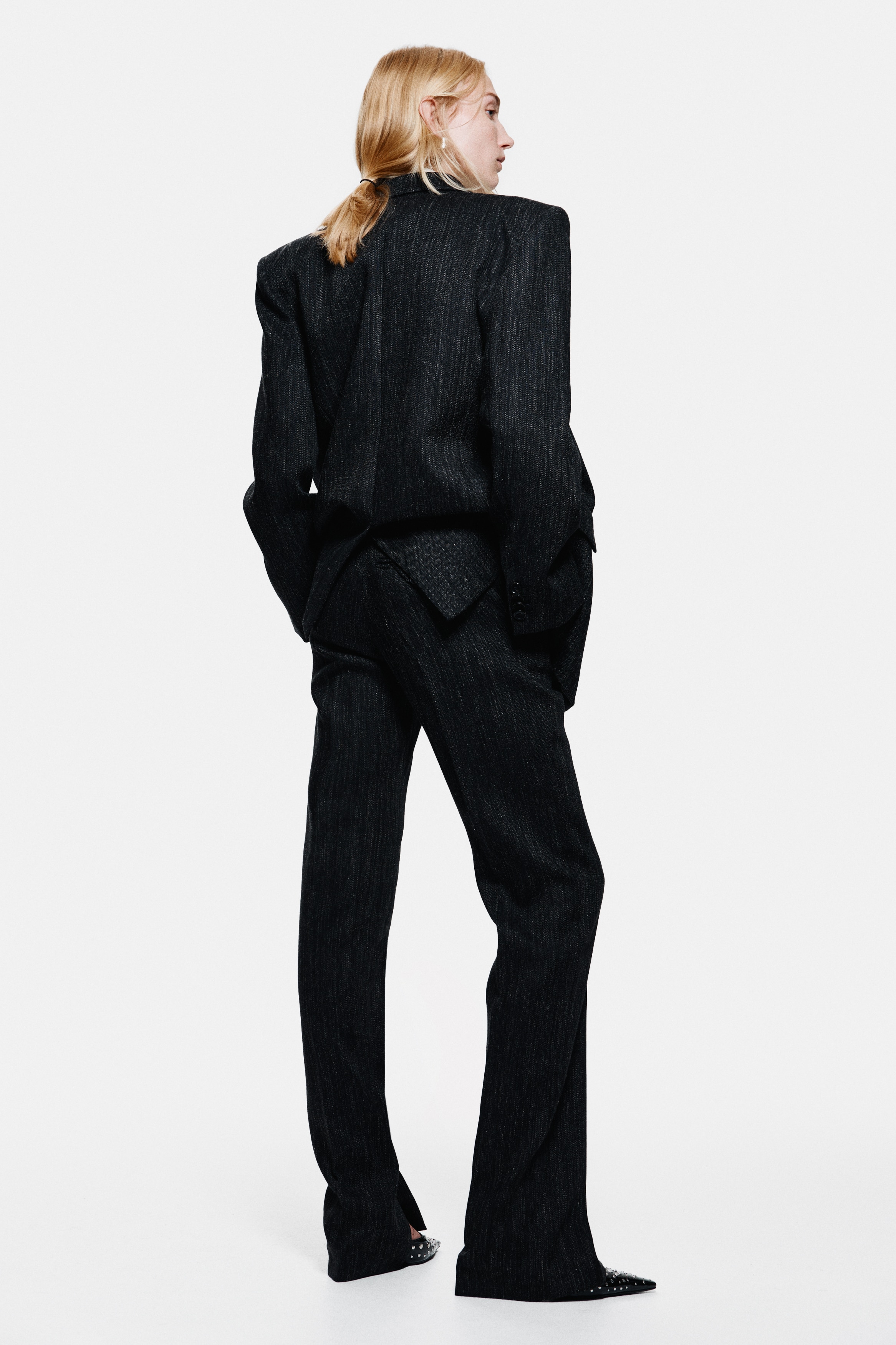 Tailored wool-blend trousers