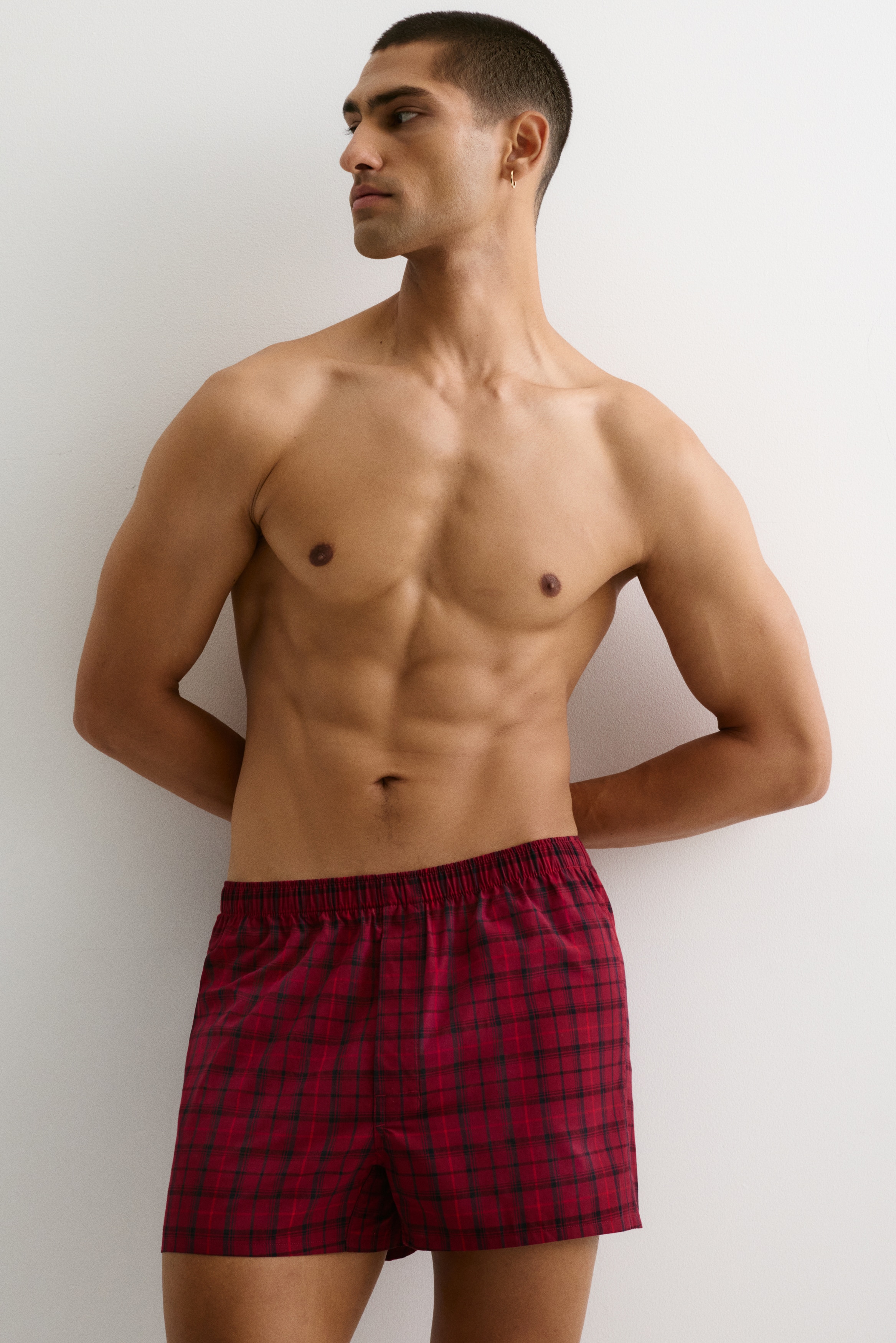 2er-Pack Boxershorts - Rot/Kariert/Schwarz/Weiss kariert/Grün/Gestreift/Hellrosa/Kariert/Hellblau/Gestreift/Dunkelgrün/Kariert