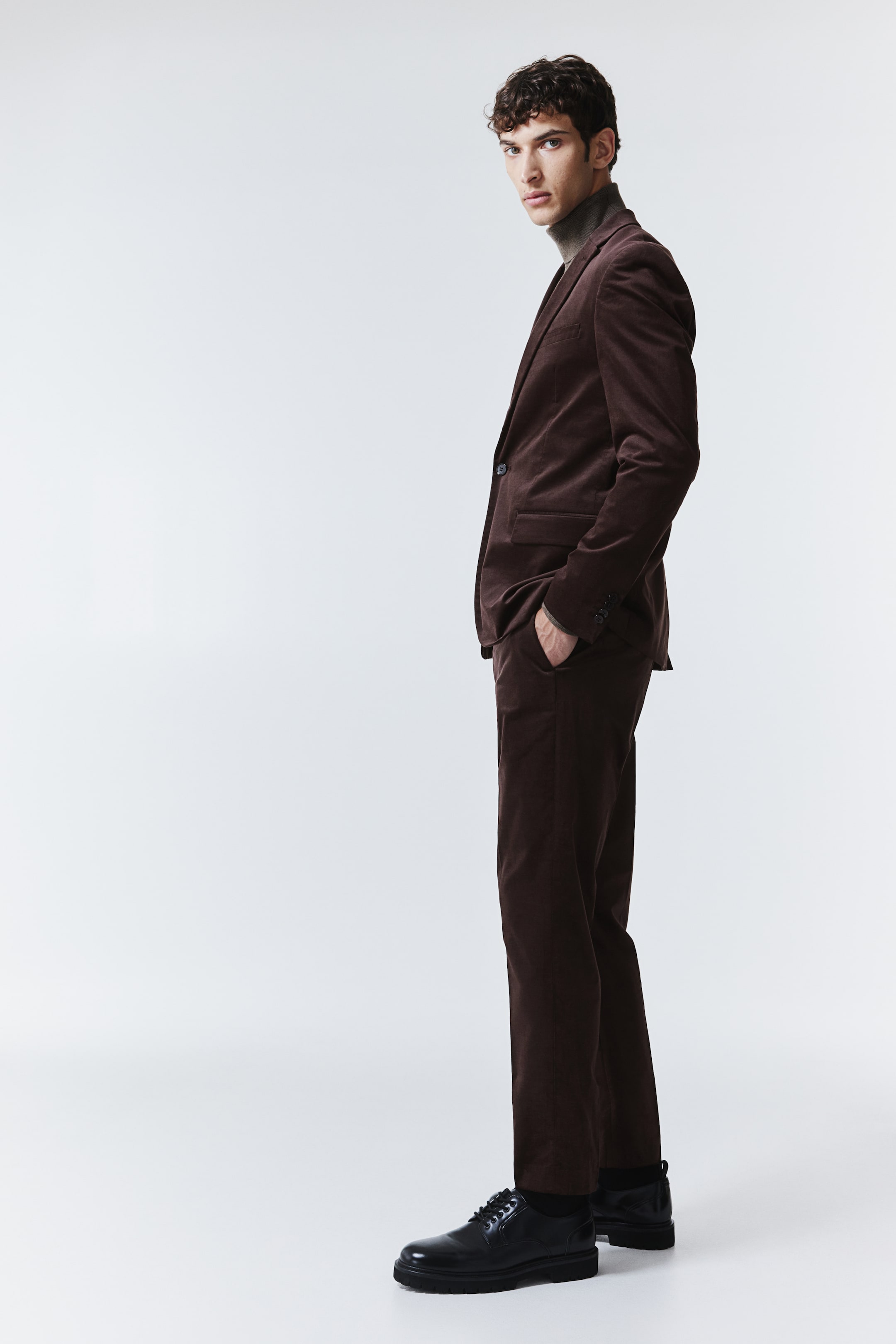 Slim Fit Velvet Suit Pants