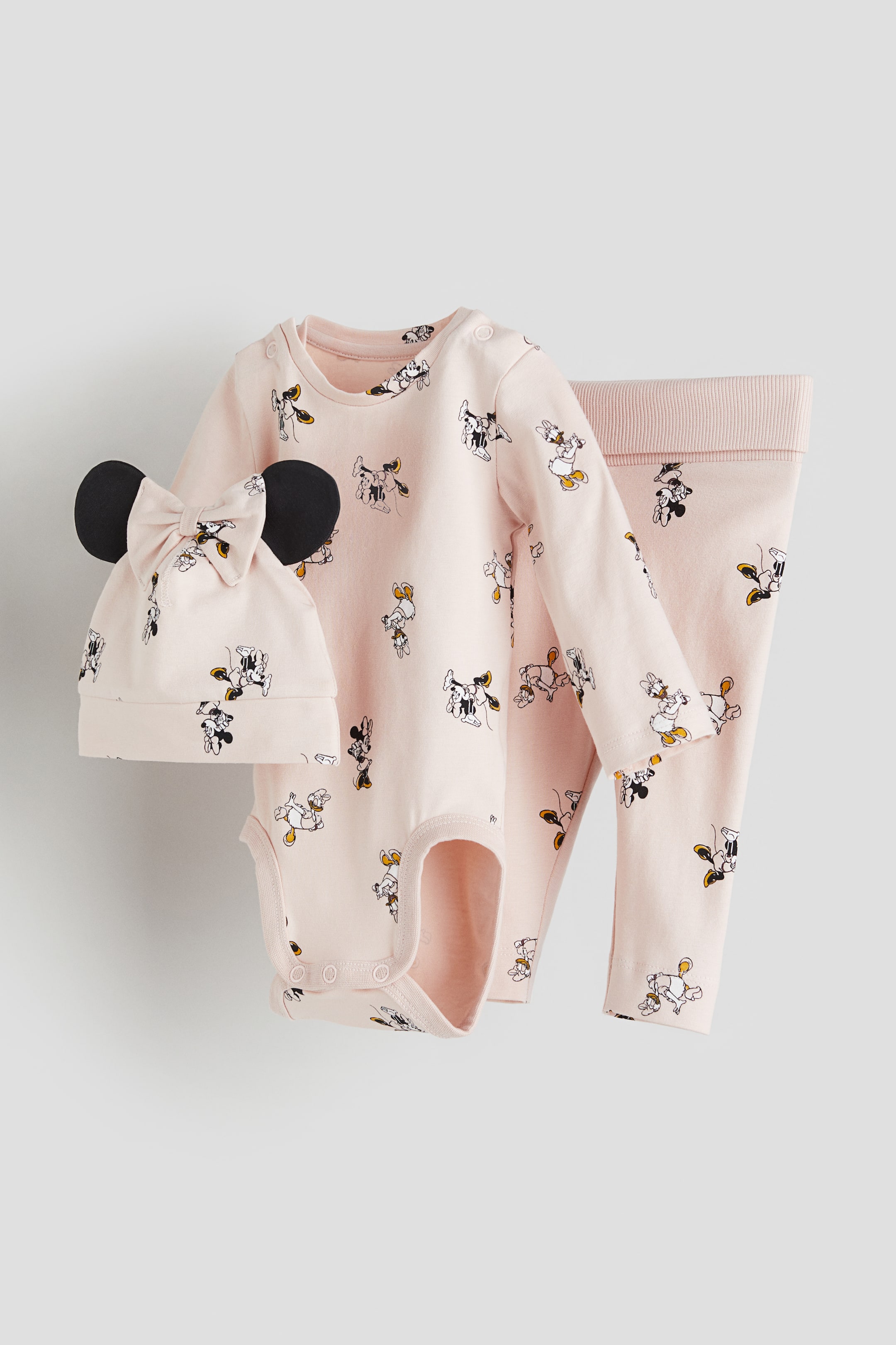 3-piece Jersey Set - Round Neck - Long sleeve - Light dusty pink 