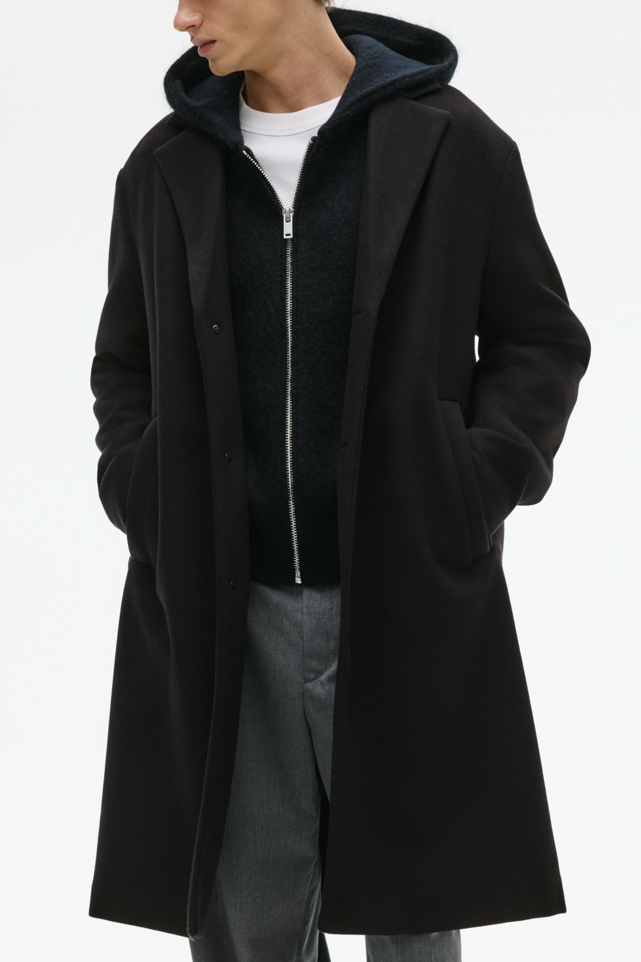 拡大画像を表示: シングルブレストコート - Black - Men | H&M JP 3