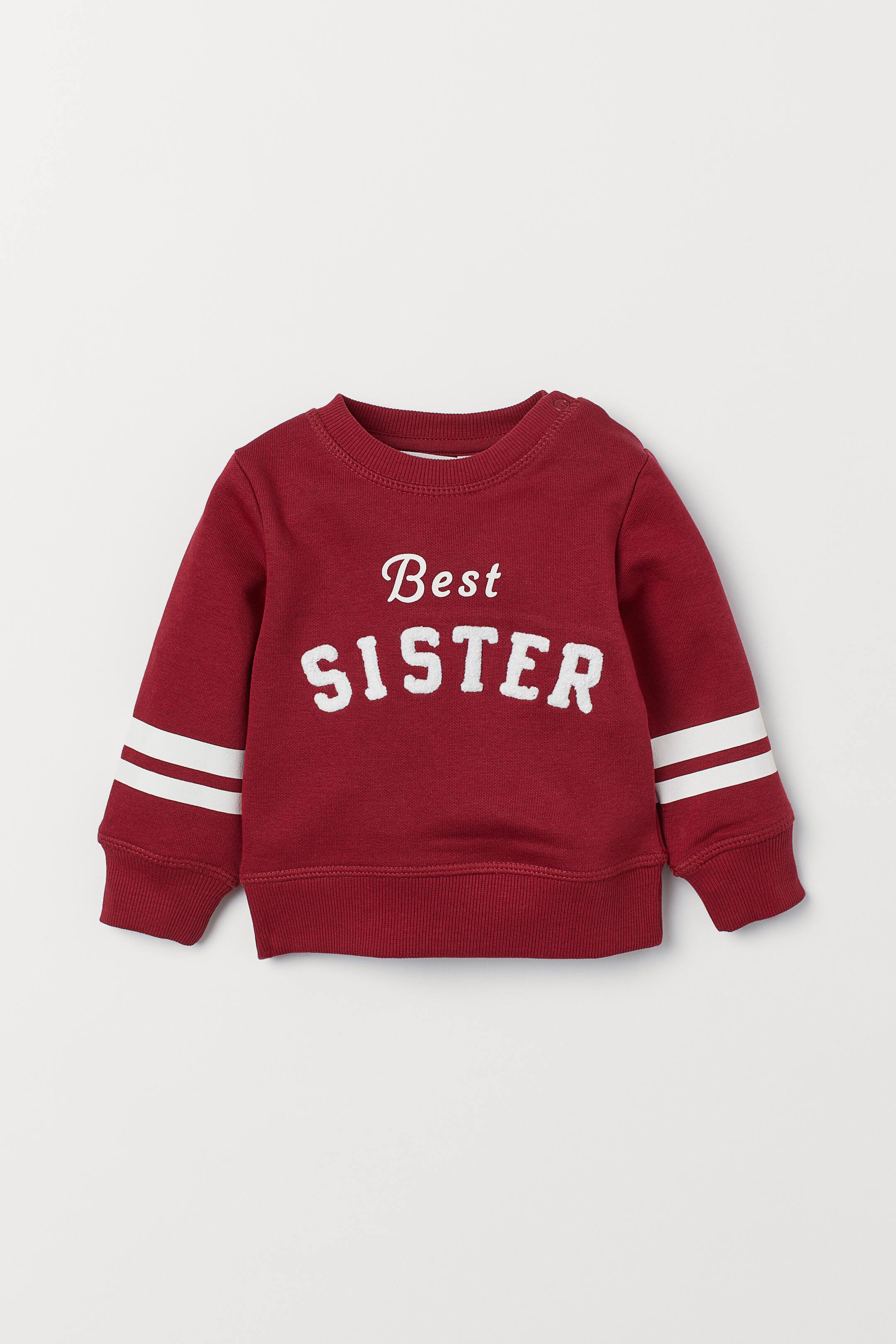 Nagyobb kép megtekintése: Testvérfelső - Sötétpiros/Best Sister - GYEREK | H&M HU 1